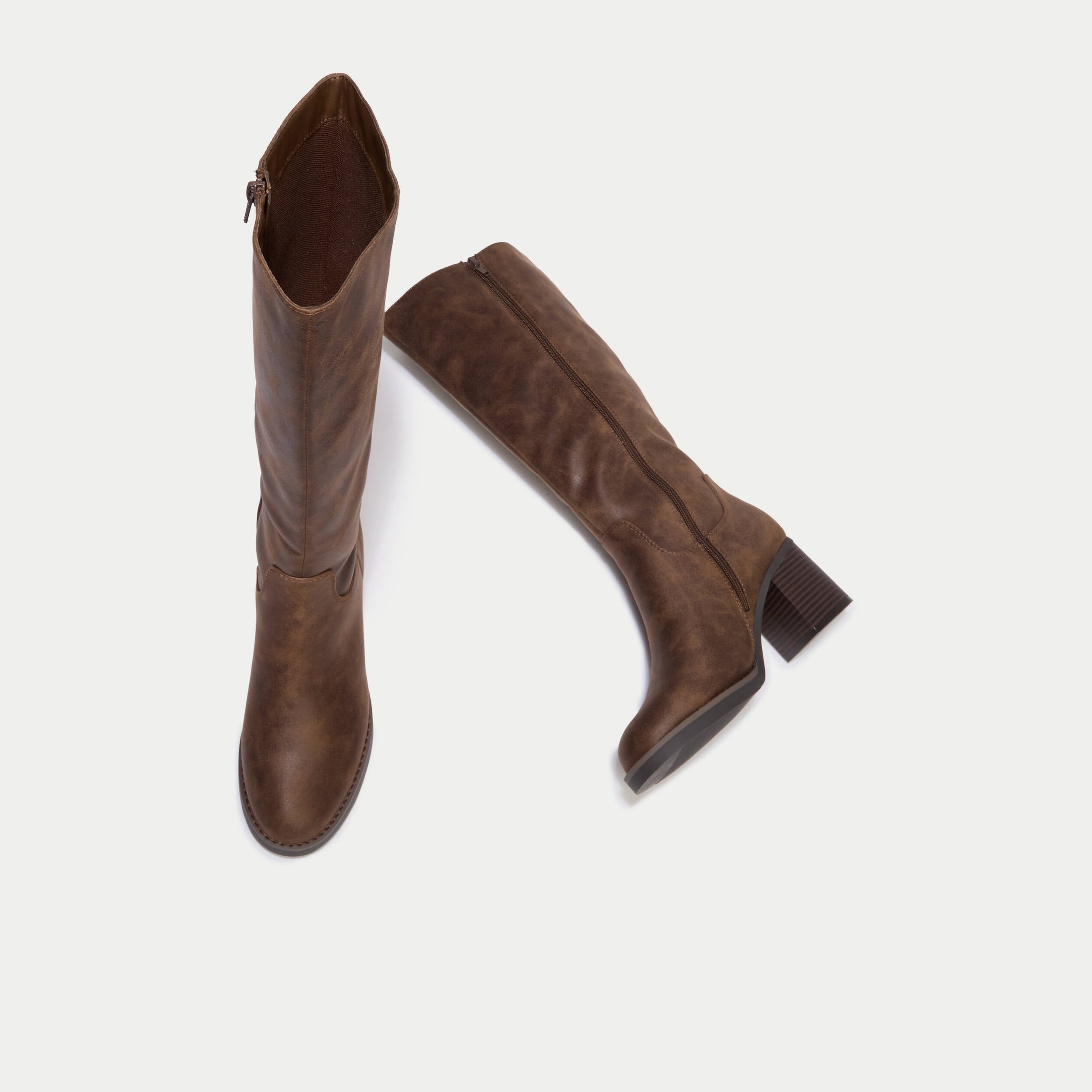 Bottes &agrave; talon marron femme