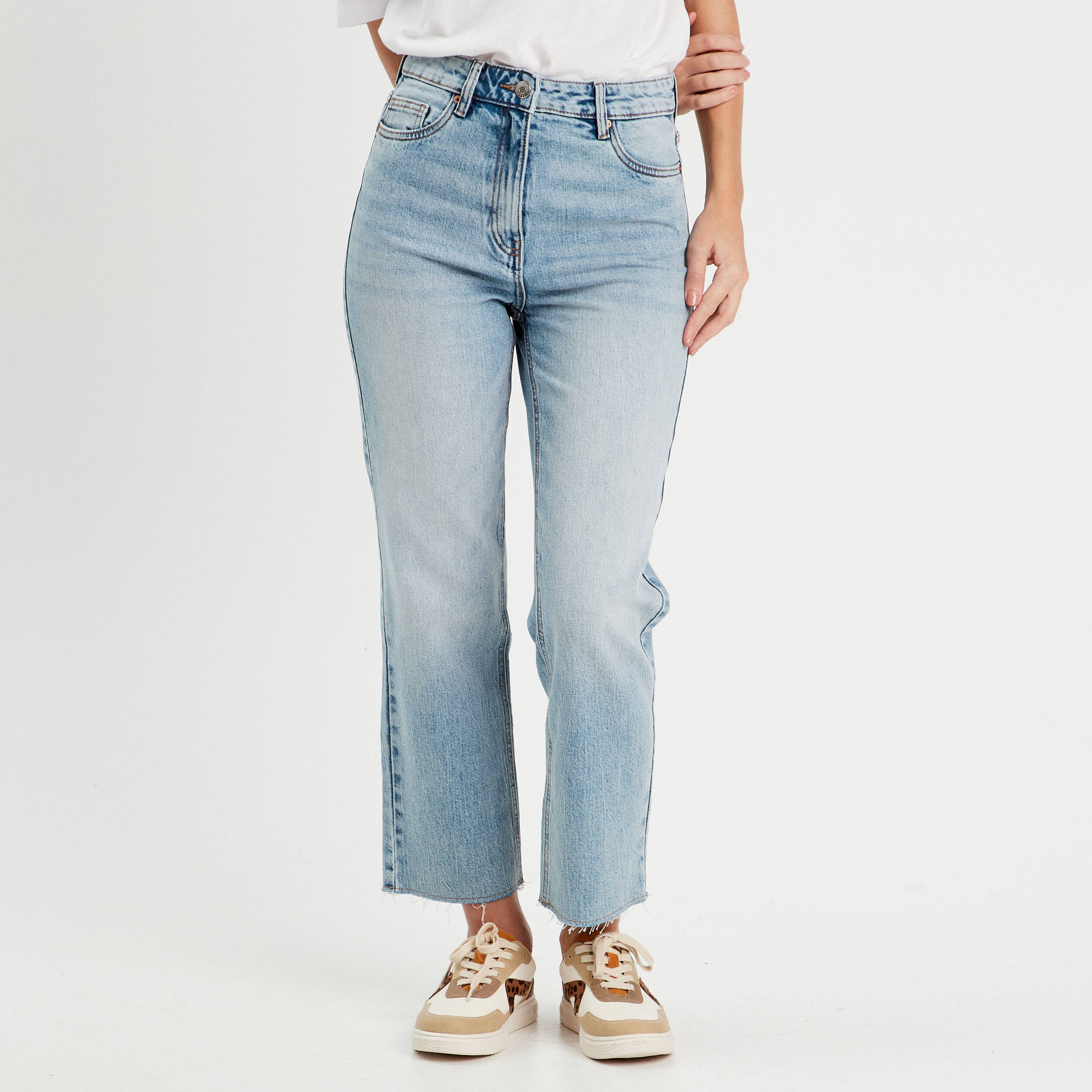 Jeans Droit Femme Taille 38 - Marque Denim M - Bleu - Occasion Très Bon État - Coupe Classique