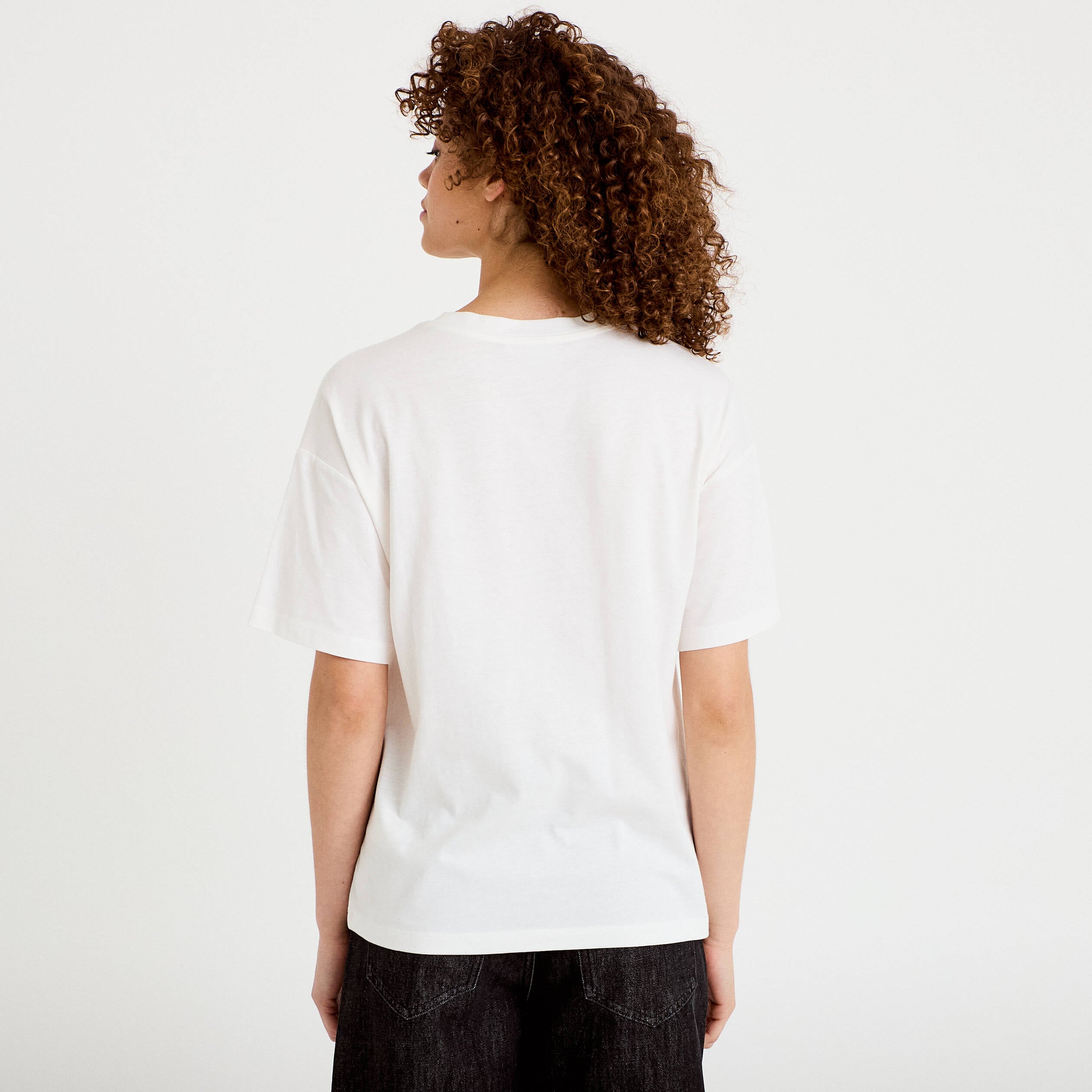 T-shirt oversize manches longues ecru femme