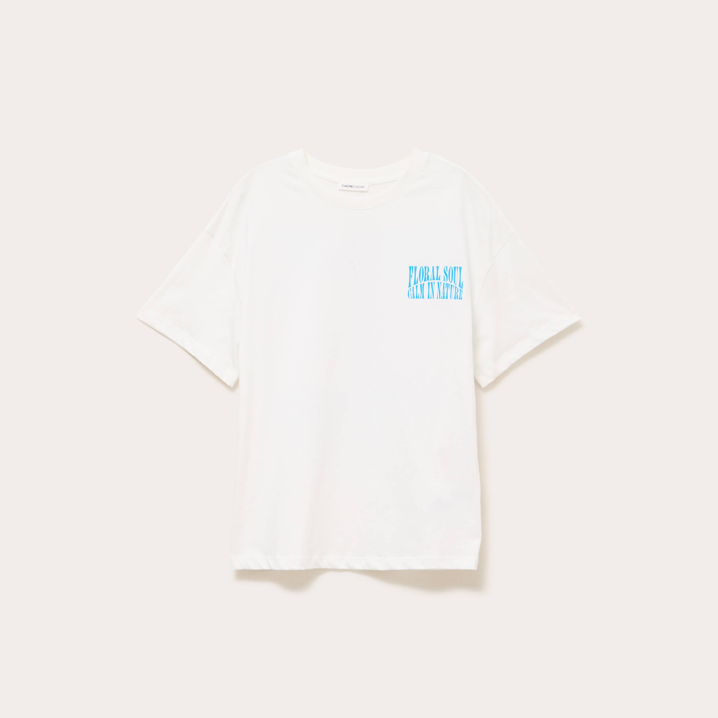 Top oversize manches courtes longues ecru femme