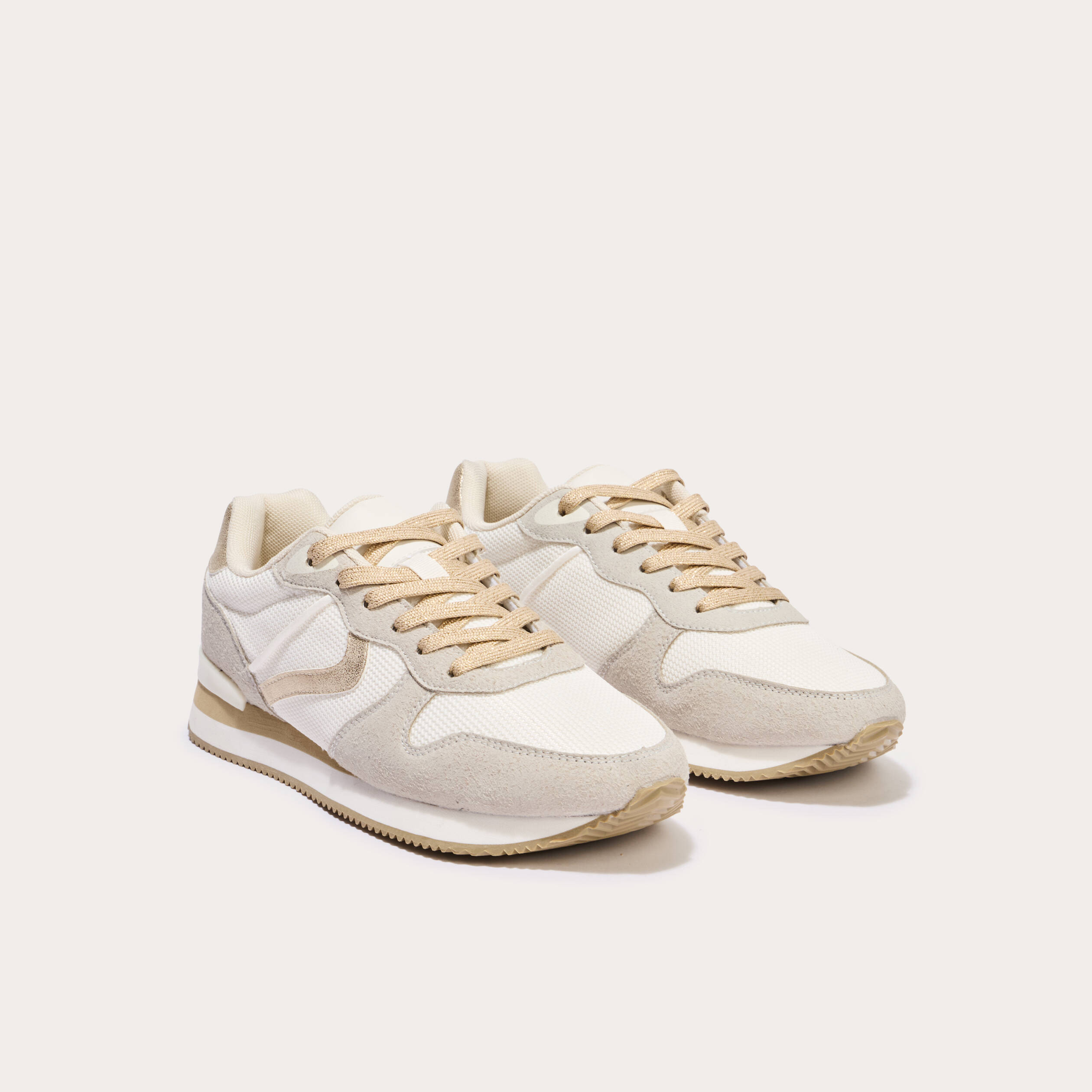 Sneakers plates couleur or femme