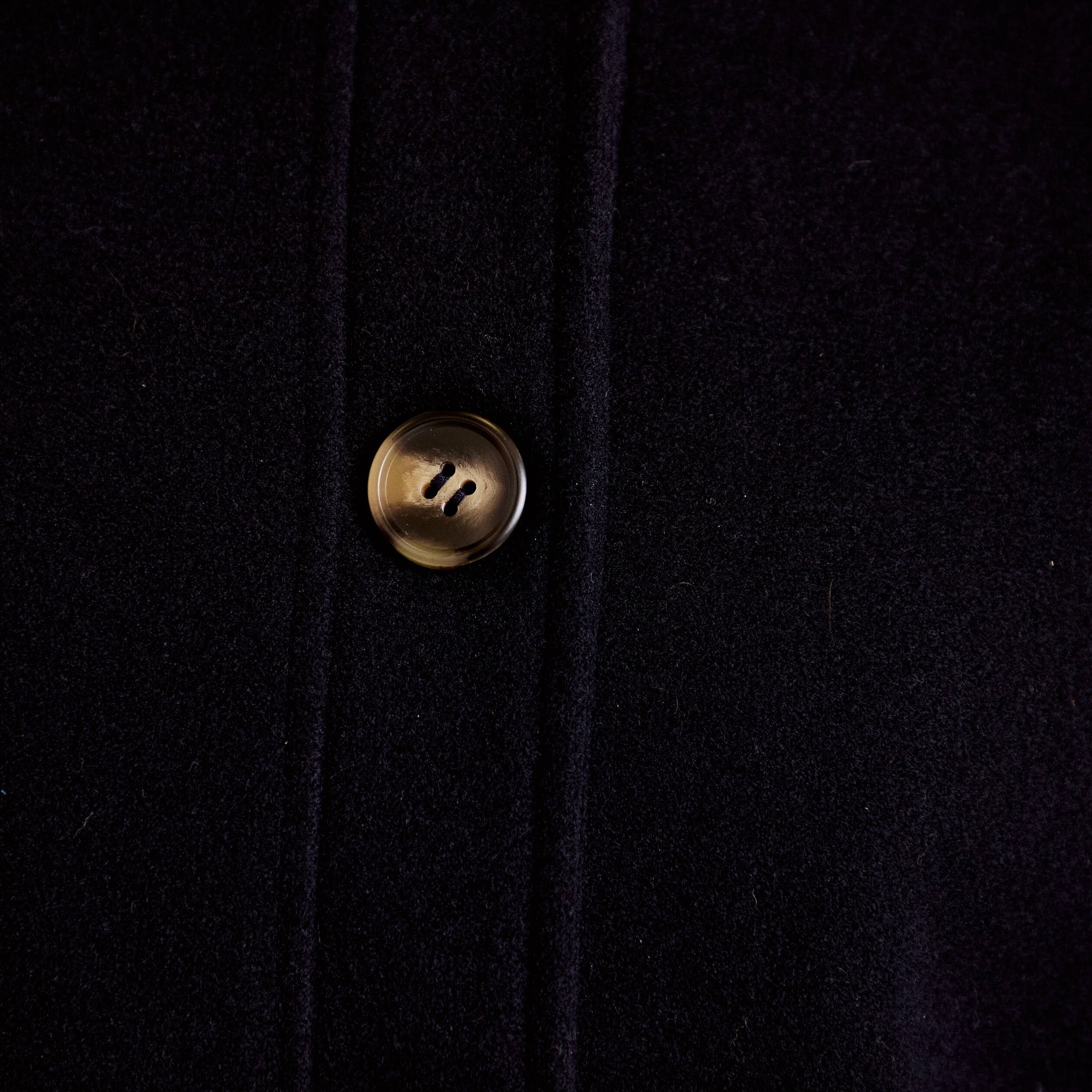 Veste droite col mao manches longues bleu marine femme
