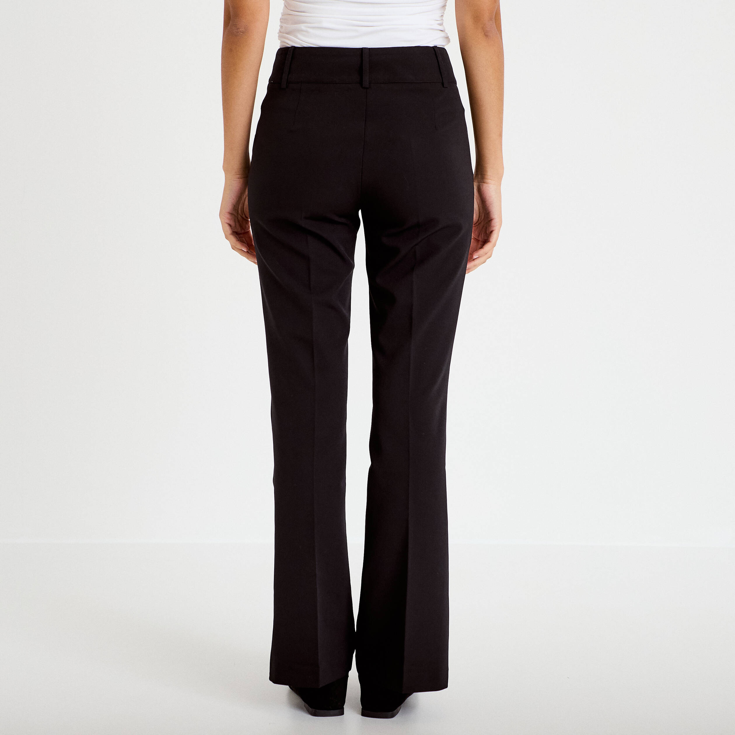 Pantalon flare noir femme
