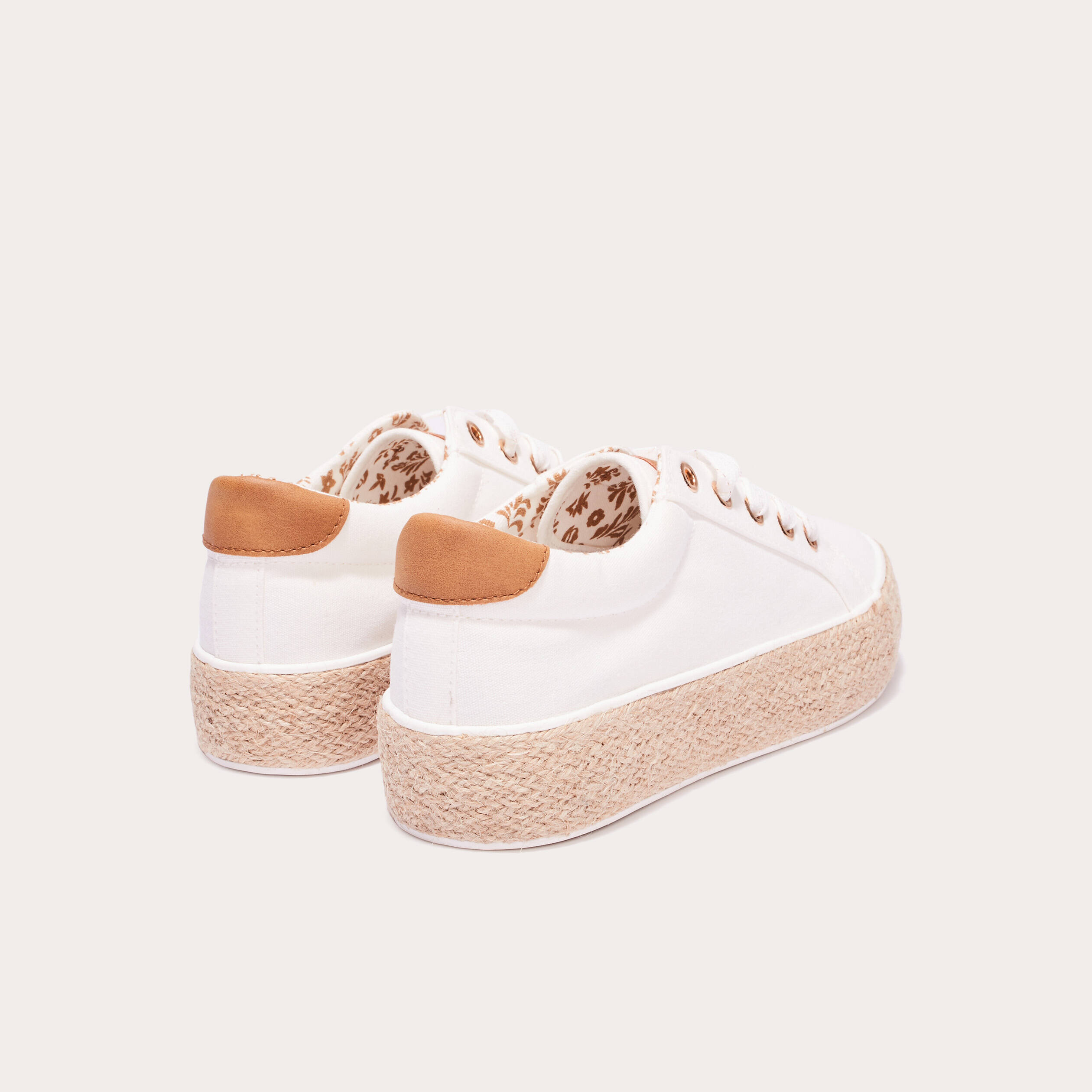 Espadrilles plates ecru femme