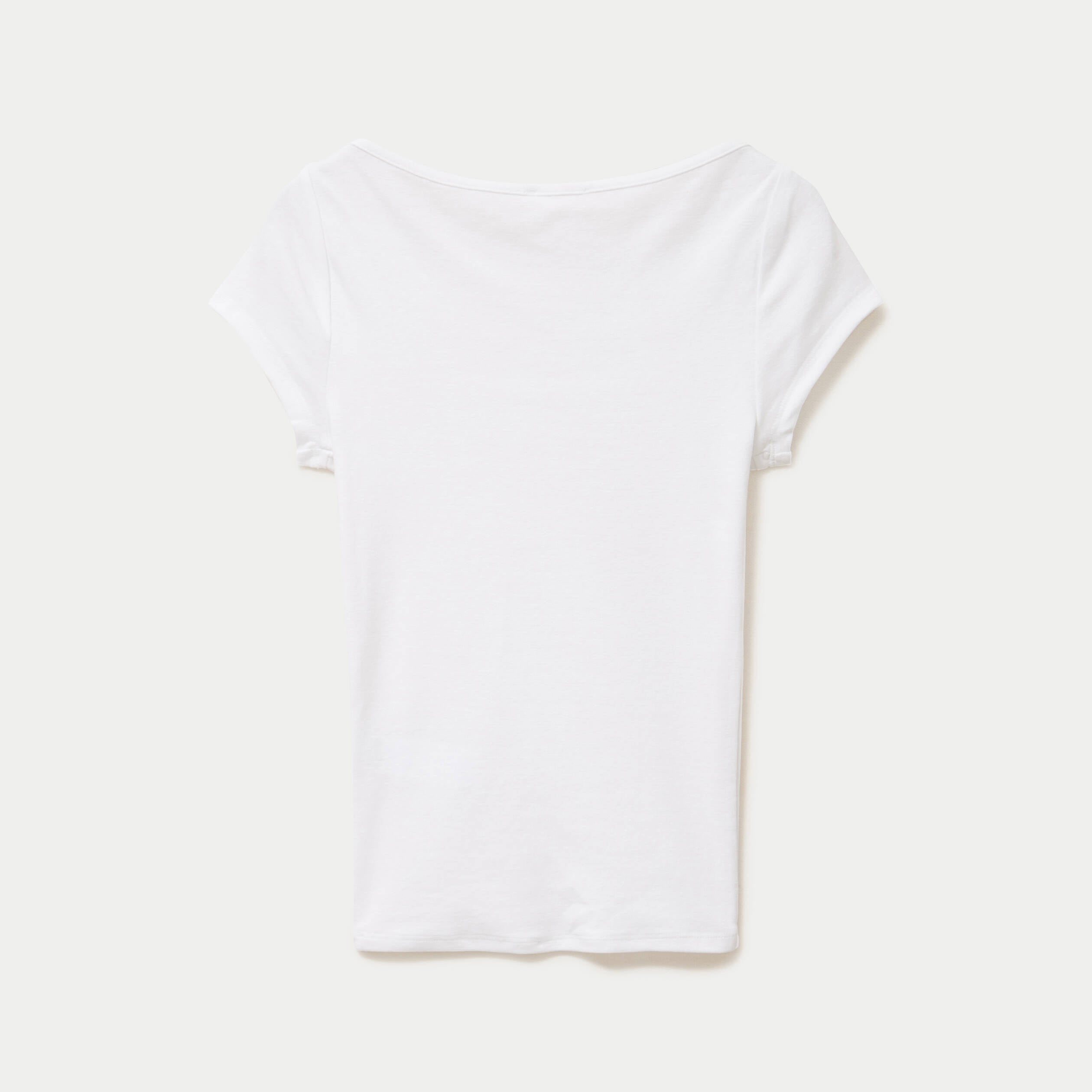 T-shirt ajust&eacute; manches courtes blanc femme