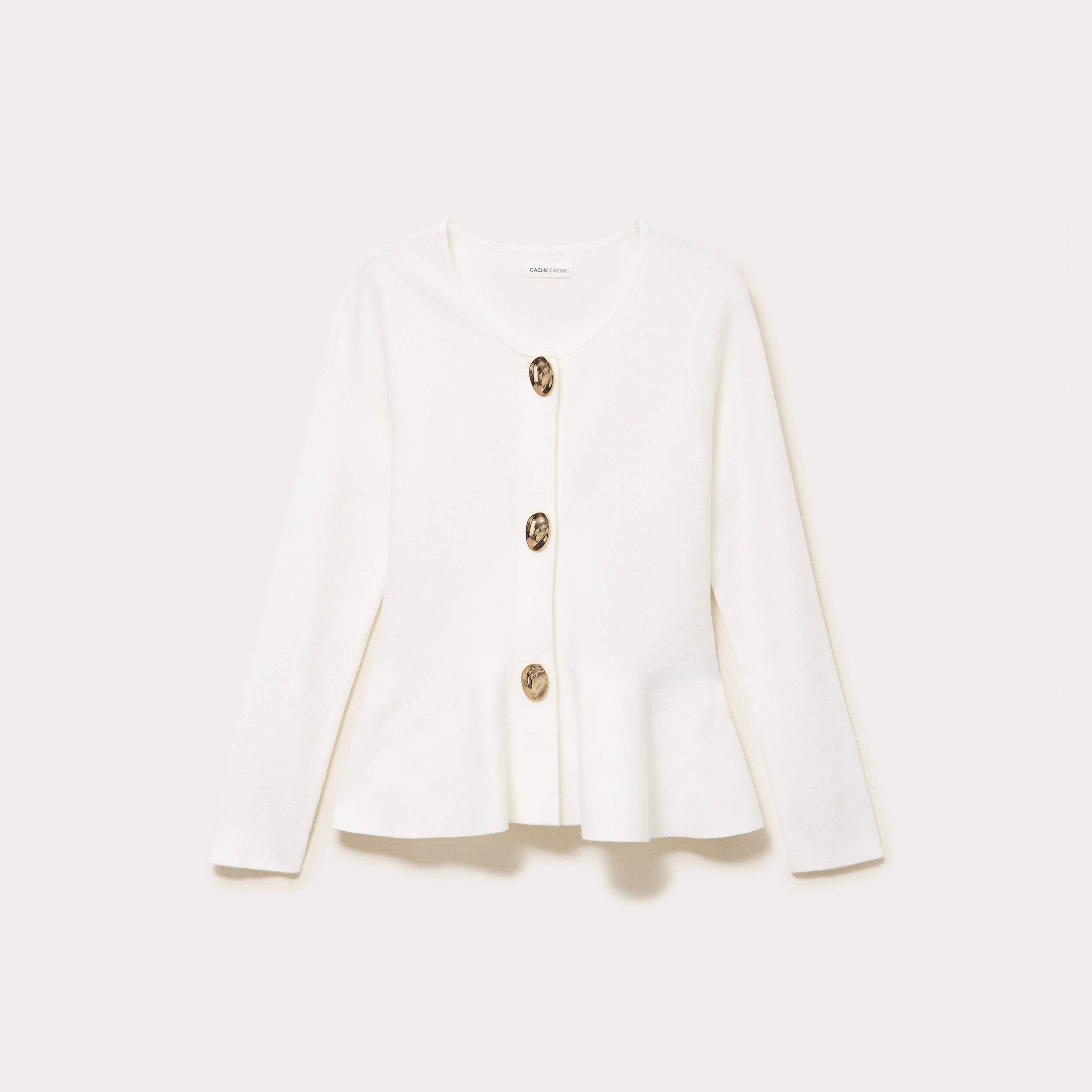 Gilet p&eacute;plum ecru femme
