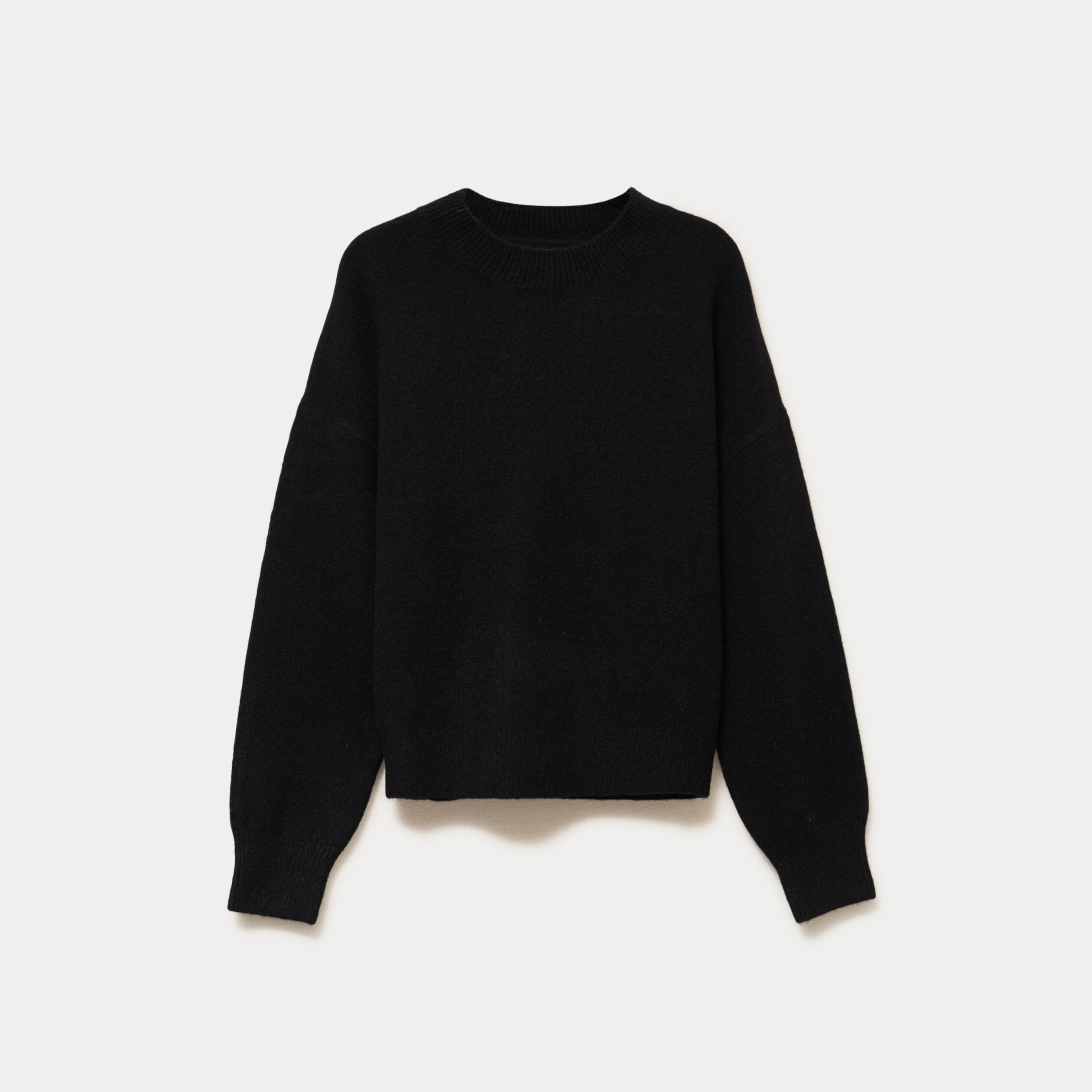 Pull col rond noir femme