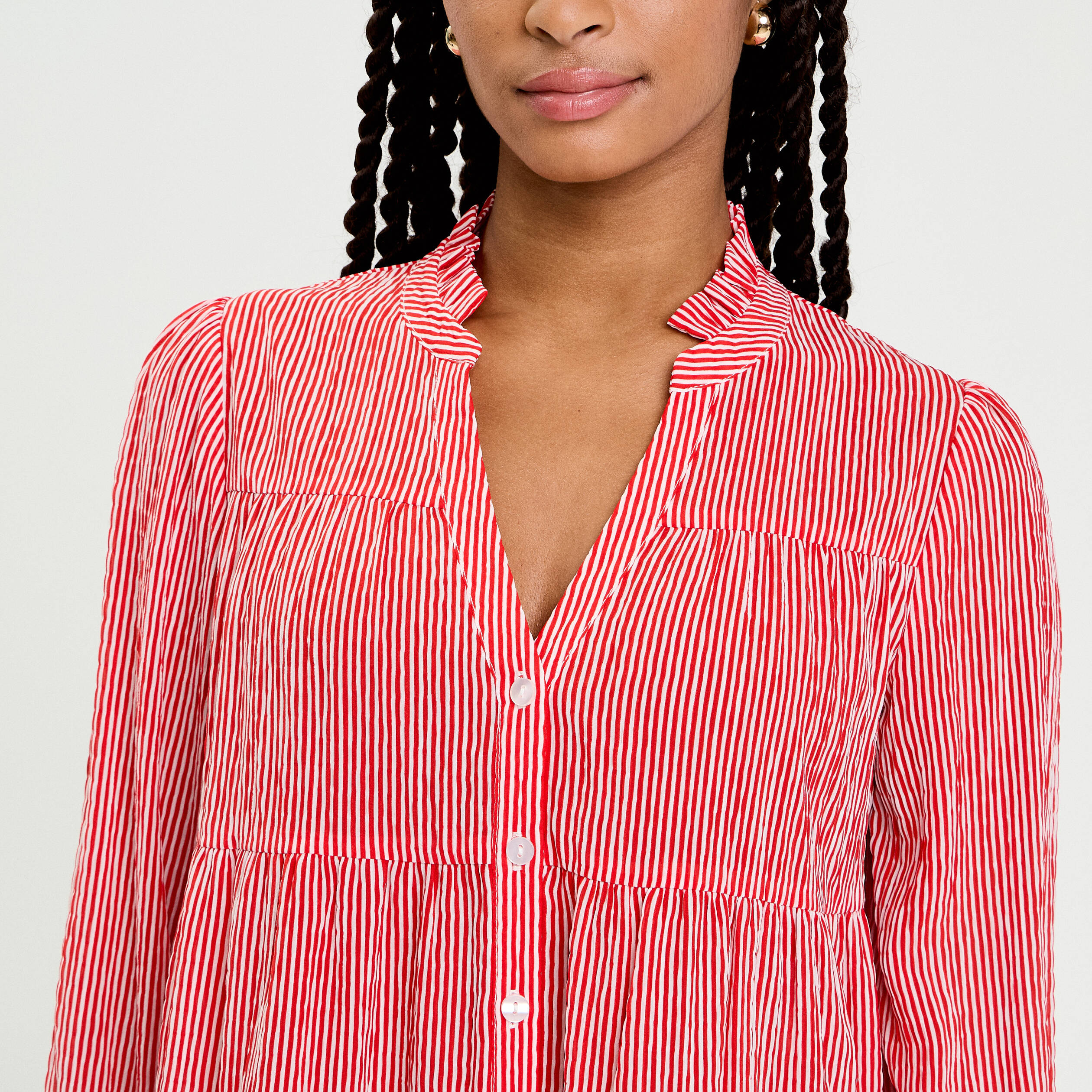 Blouse manches 3/4 rouge vif femme