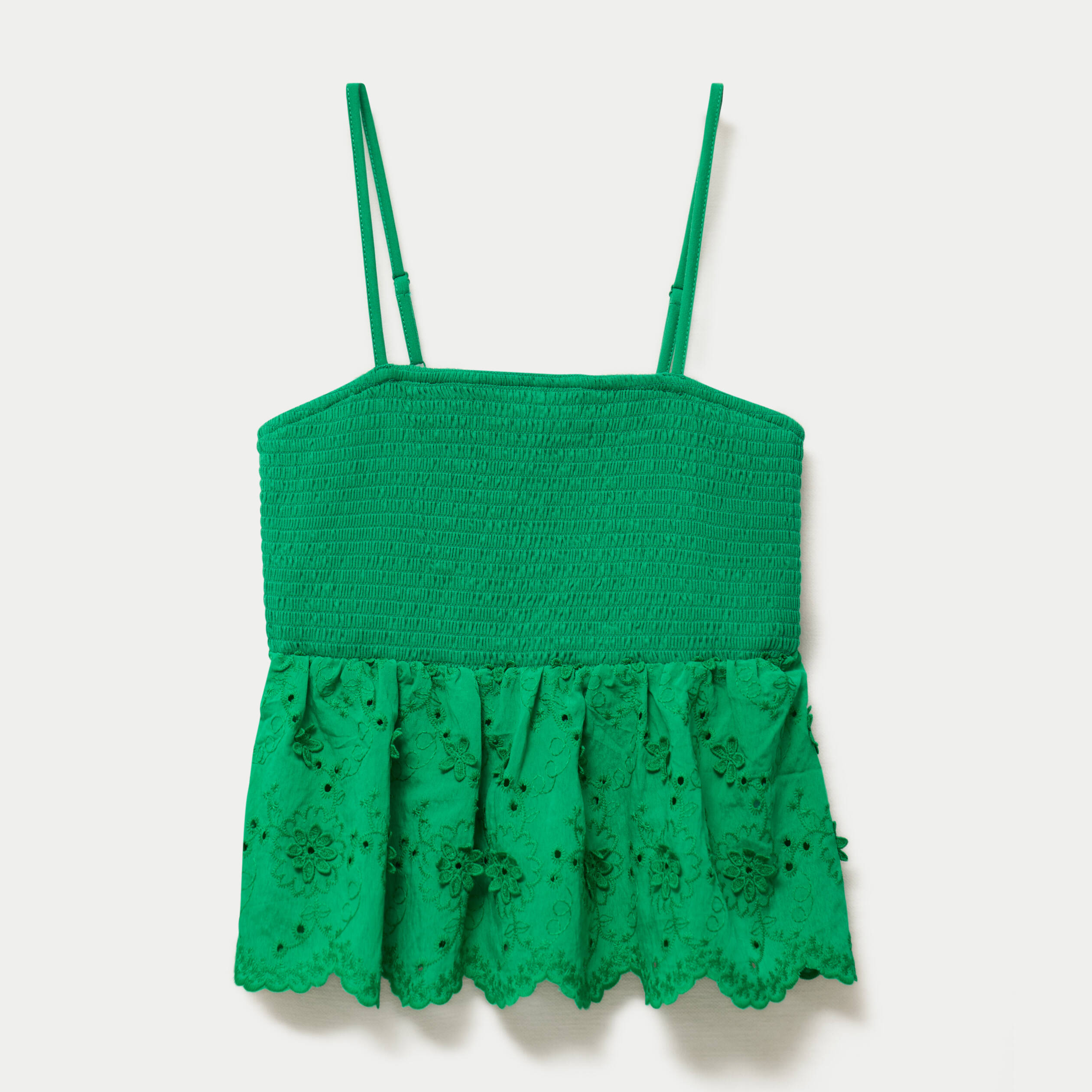 Top bi-mati&egrave;re &agrave; bretelles vert femme