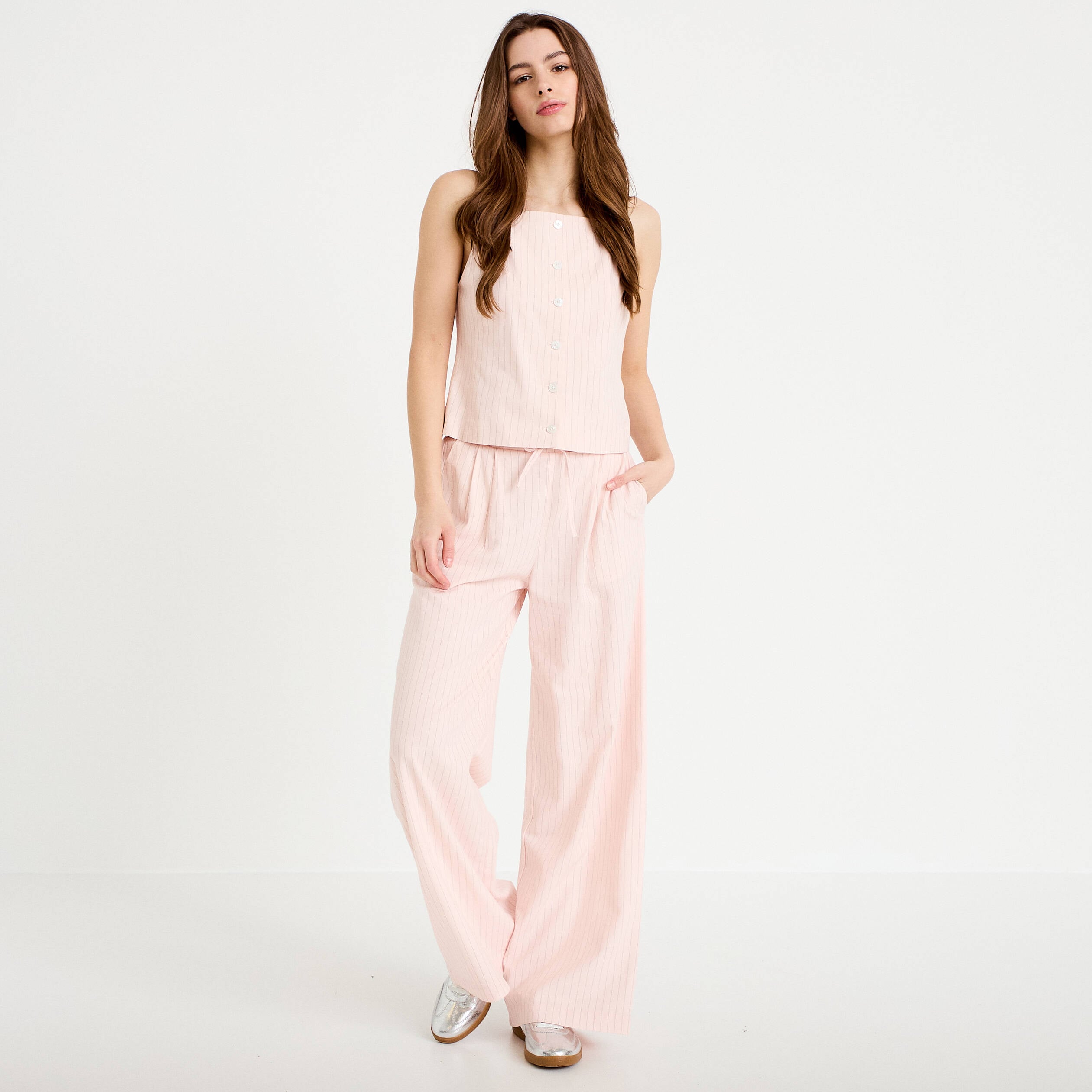 Pantalon large rose femme