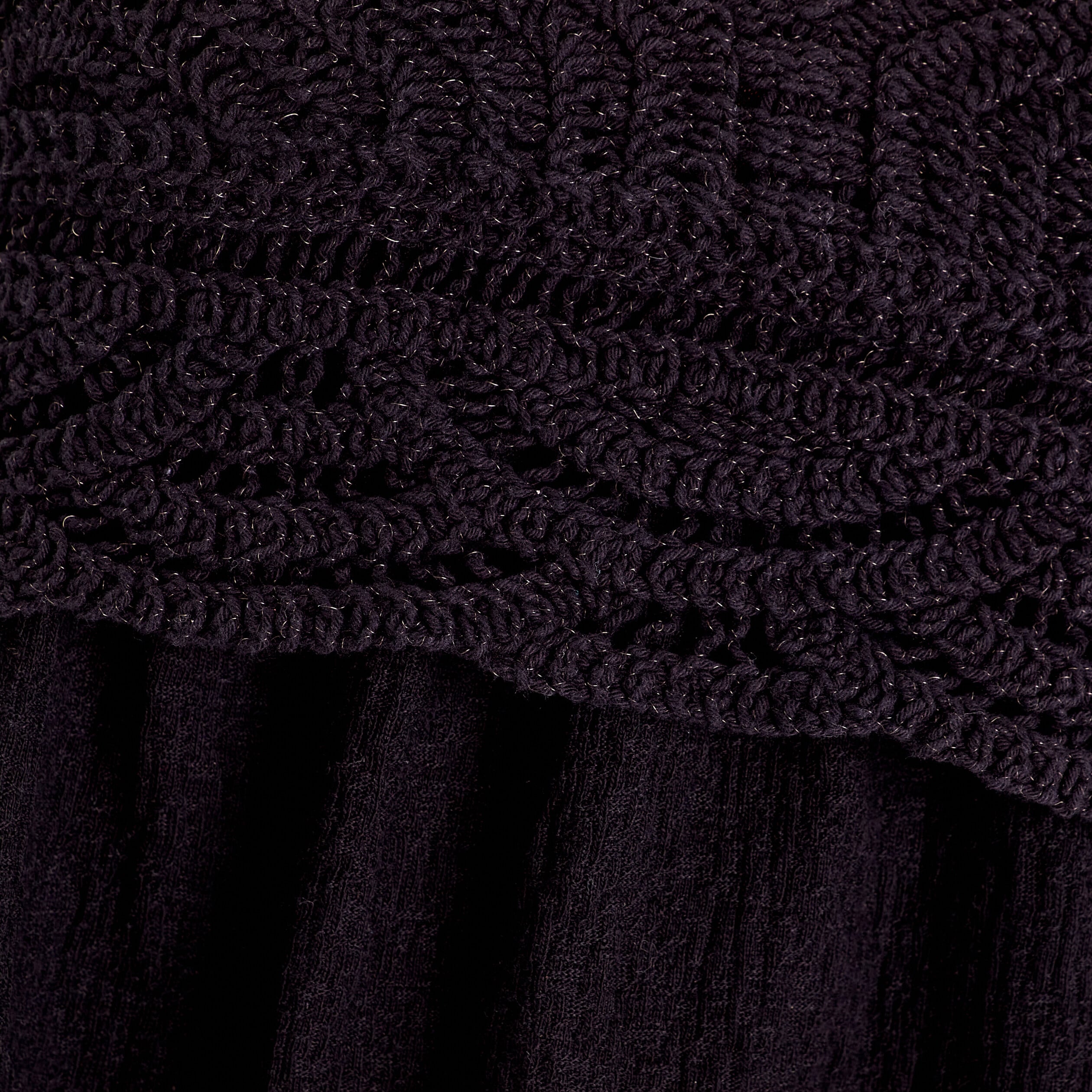 D&eacute;bardeur col aspect crochet noir femme