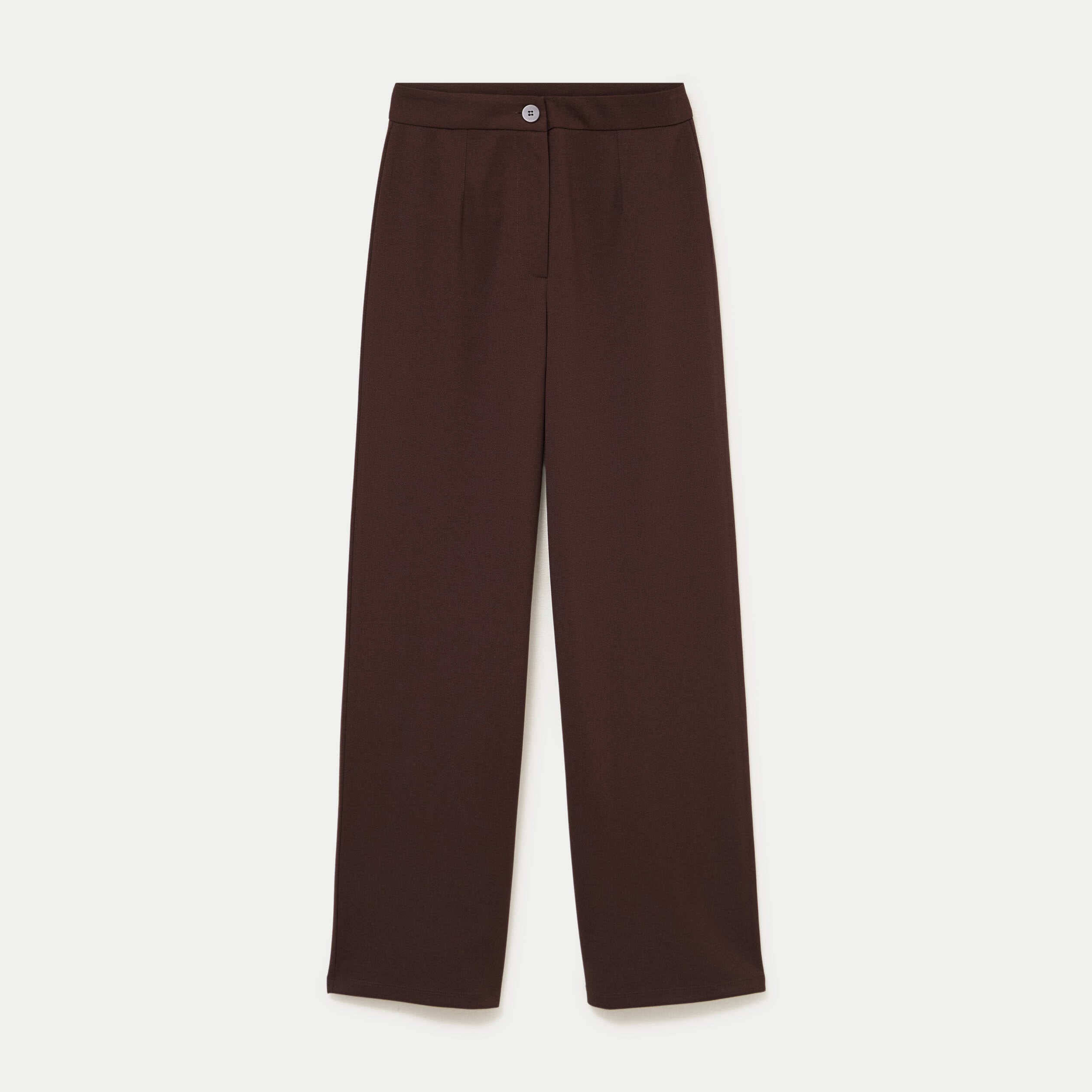 Pantalon large marron fonc&eacute; femme