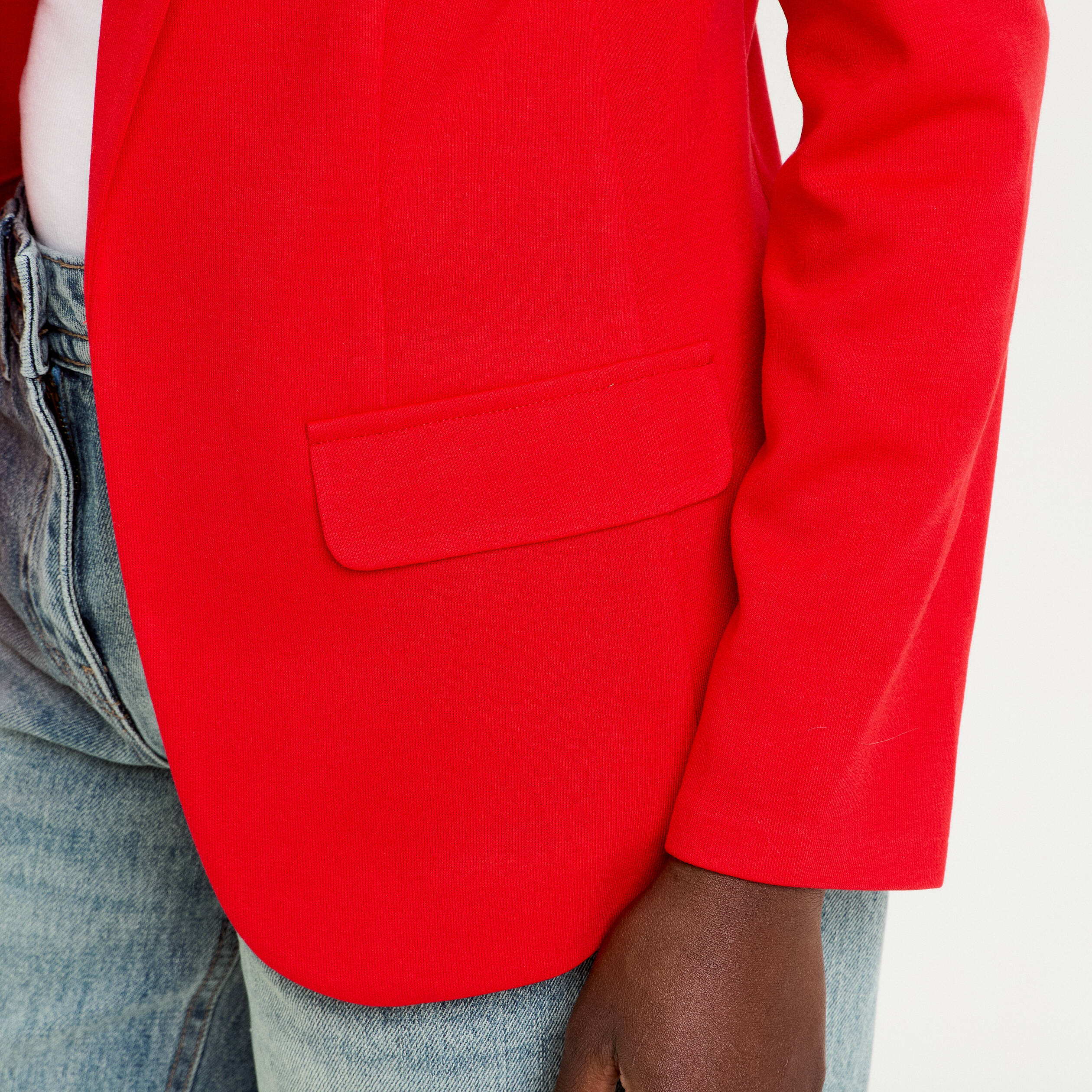 Veste blazer cintr&eacute;e rouge femme