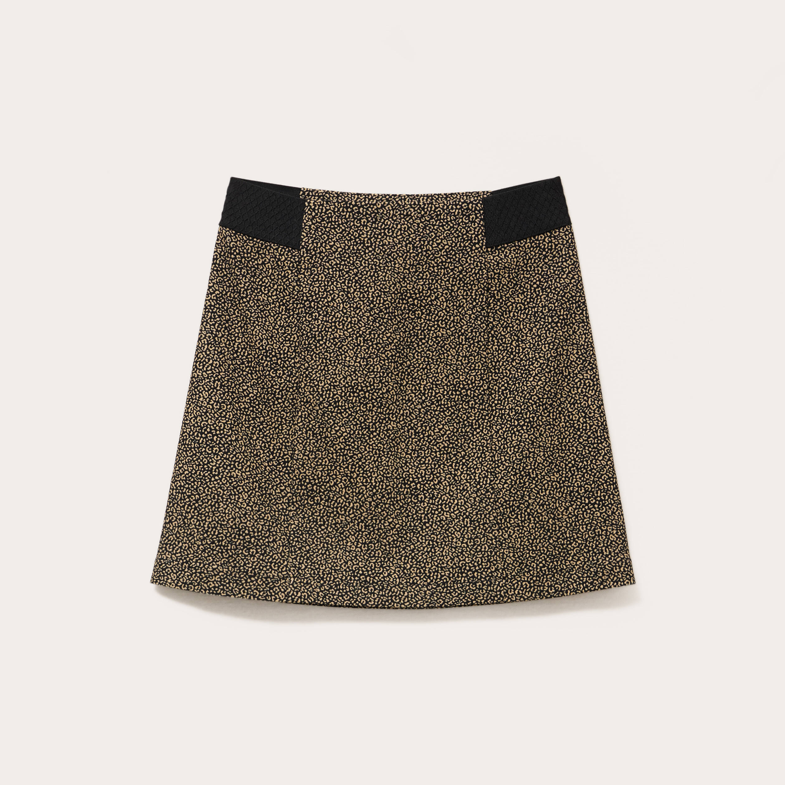Jupe trap&egrave;ze courte taille standard noir femme
