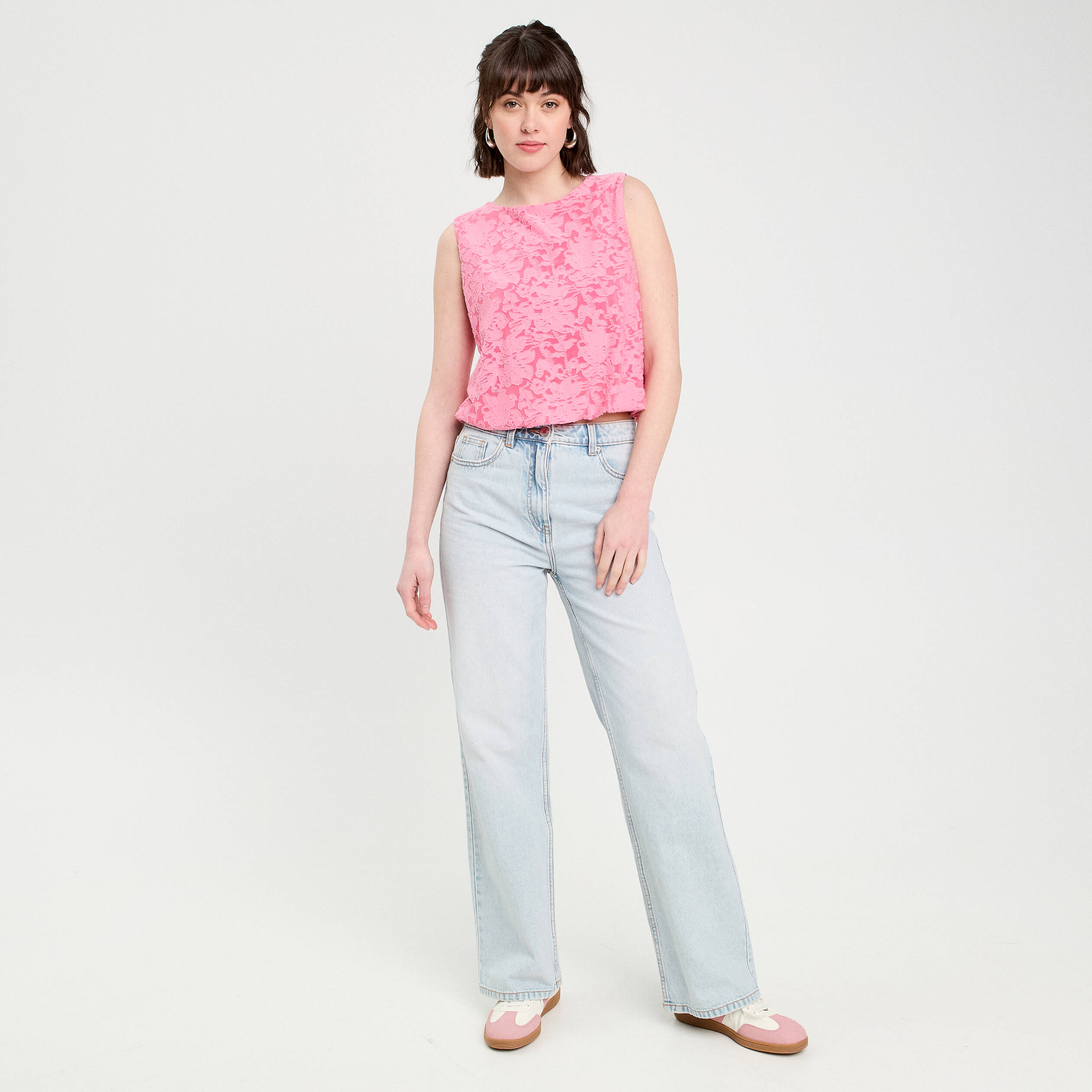 Top sans manches rose femme