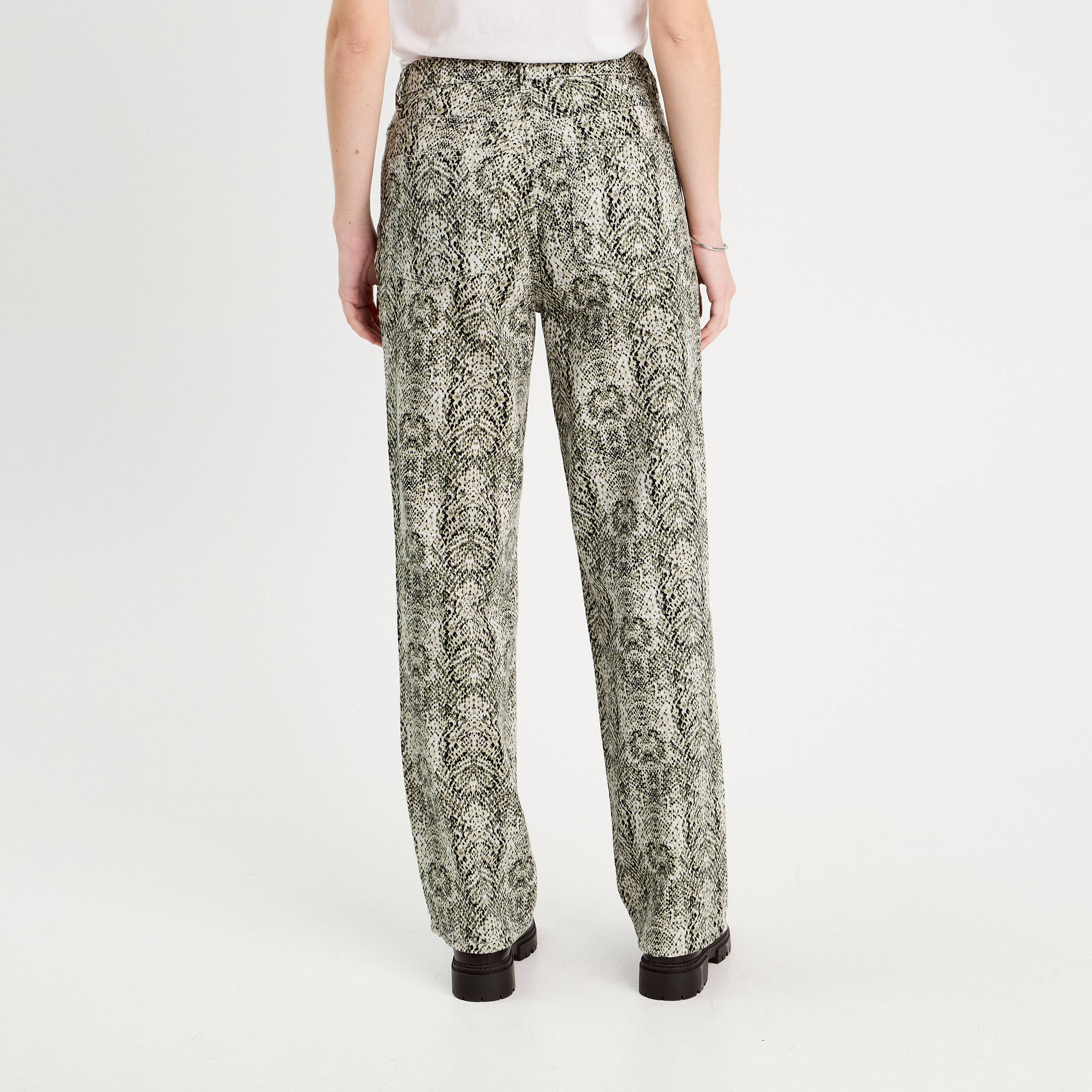 Pantalon large vert kaki femme