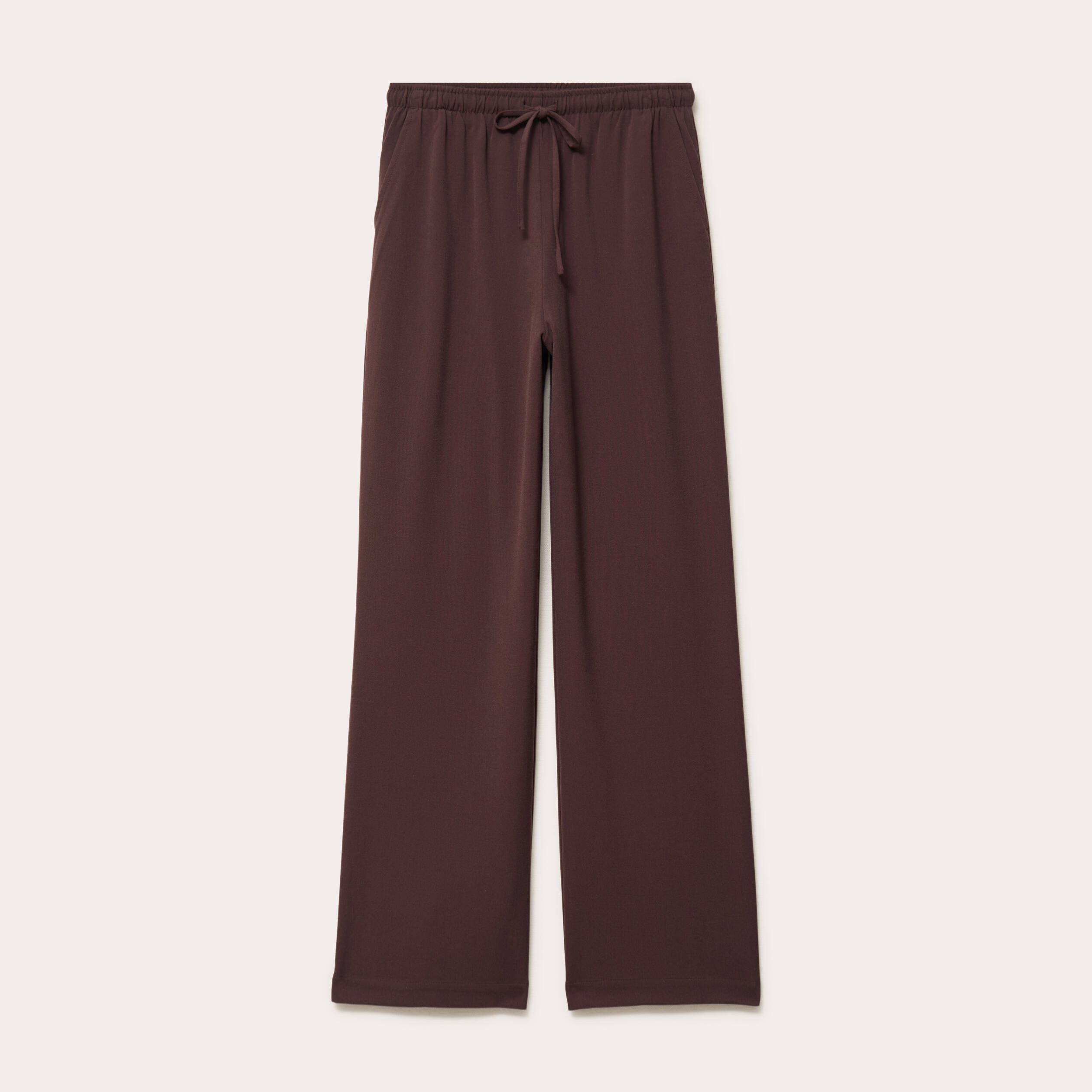 Pantalon large marron fonc&eacute; femme