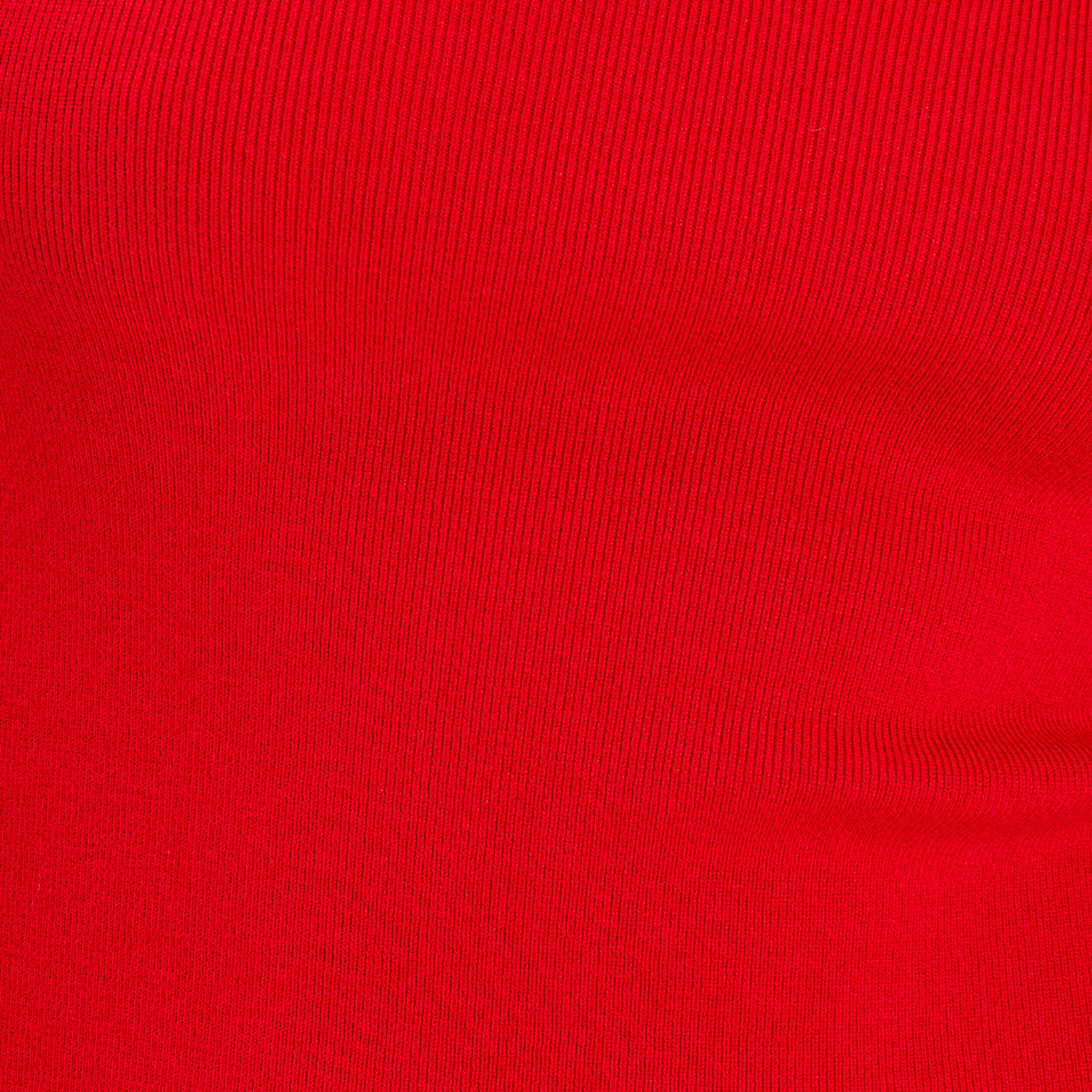 T-shirt manches courtes col polo rouge femme