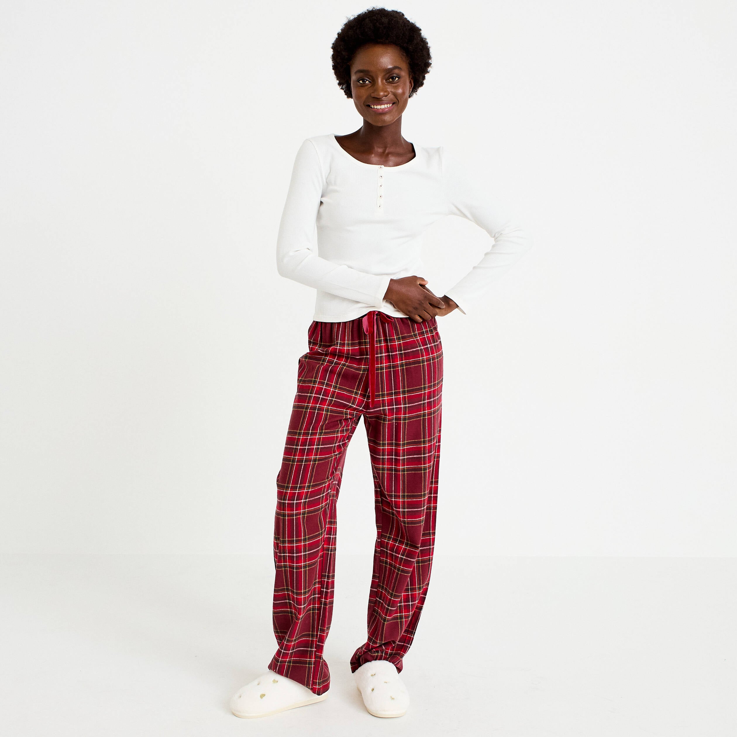 Pyjama manches longues rose femme