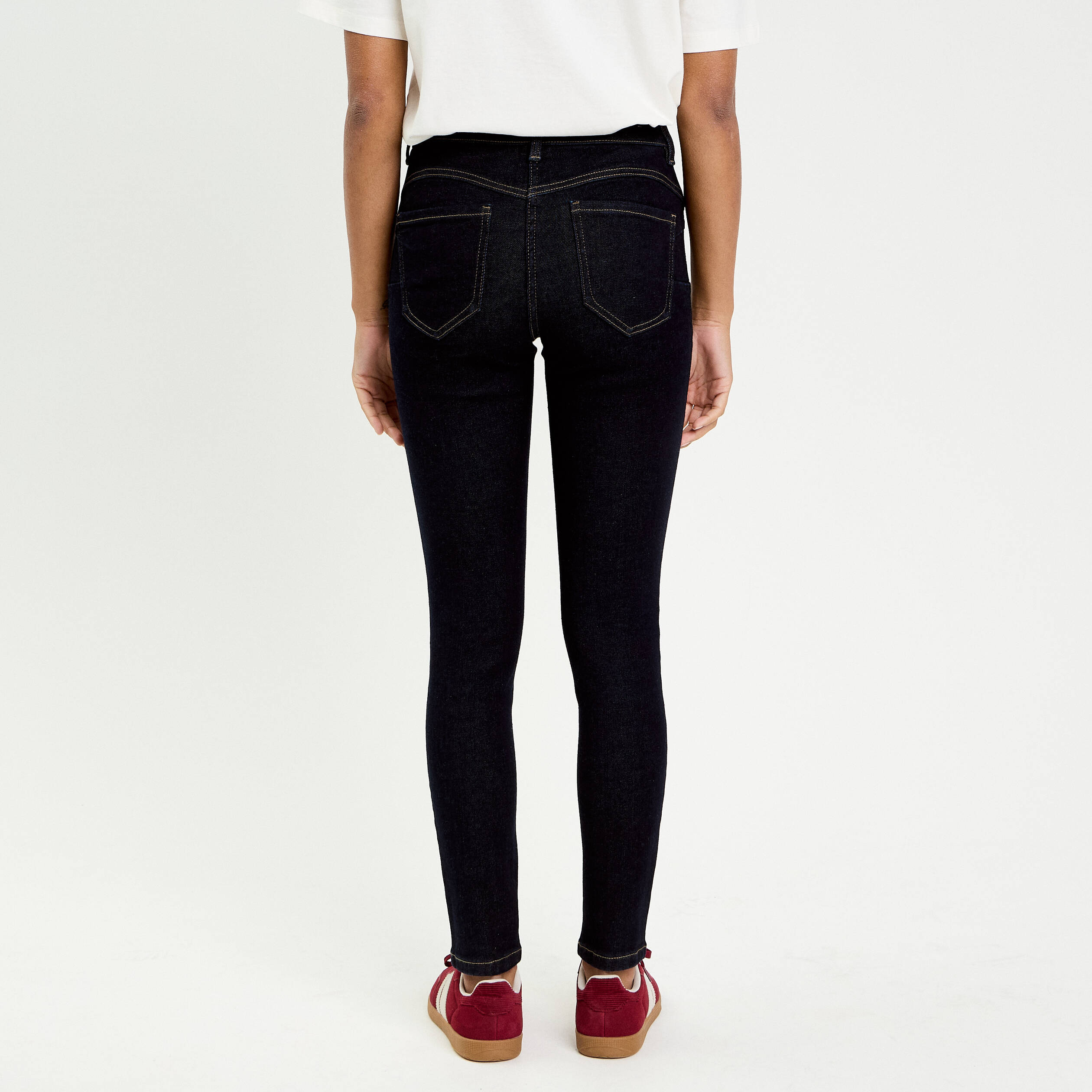 Jean skinny push-up taille standard denim brut femme