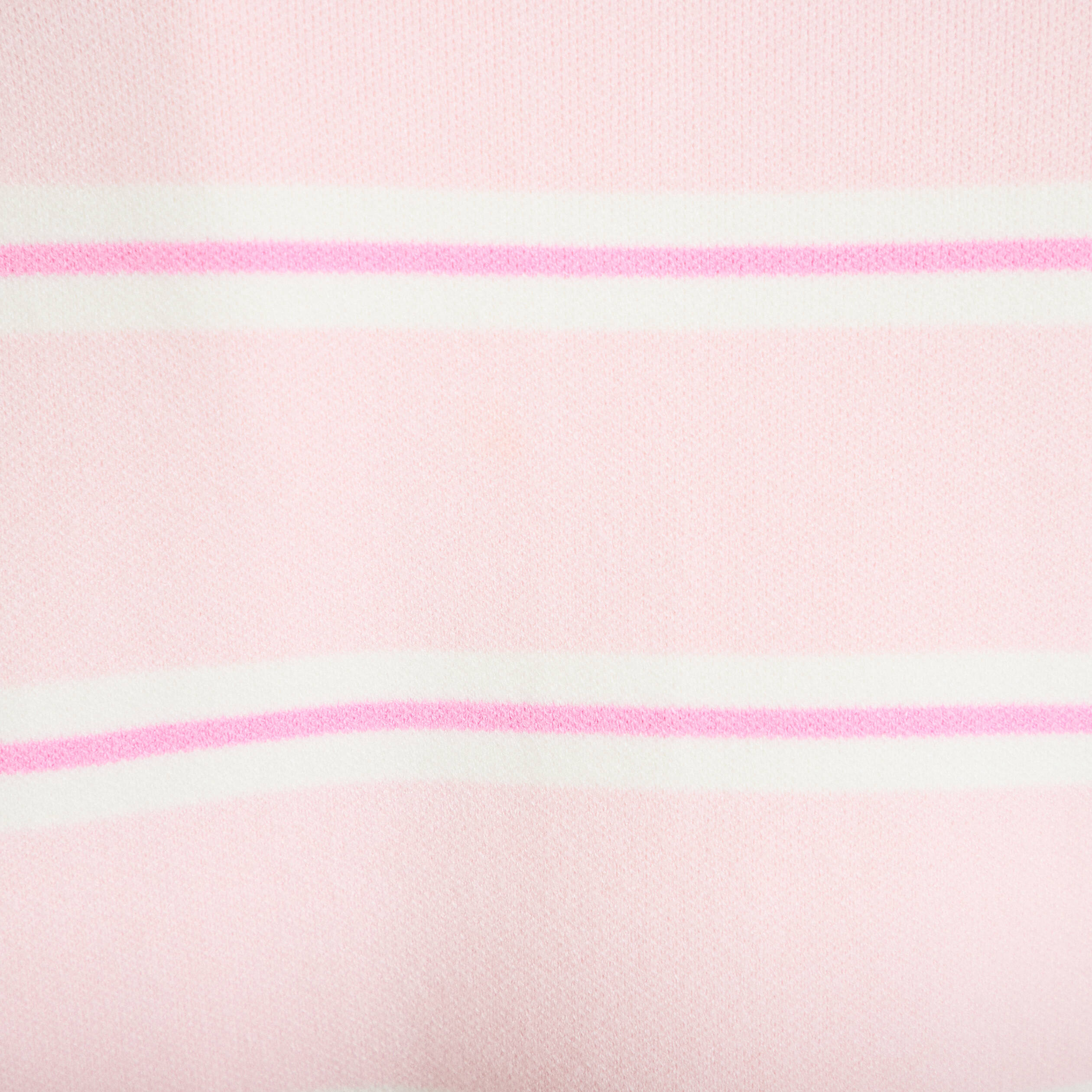 Polo manches longues col chemise rose poudr&eacute;e femme