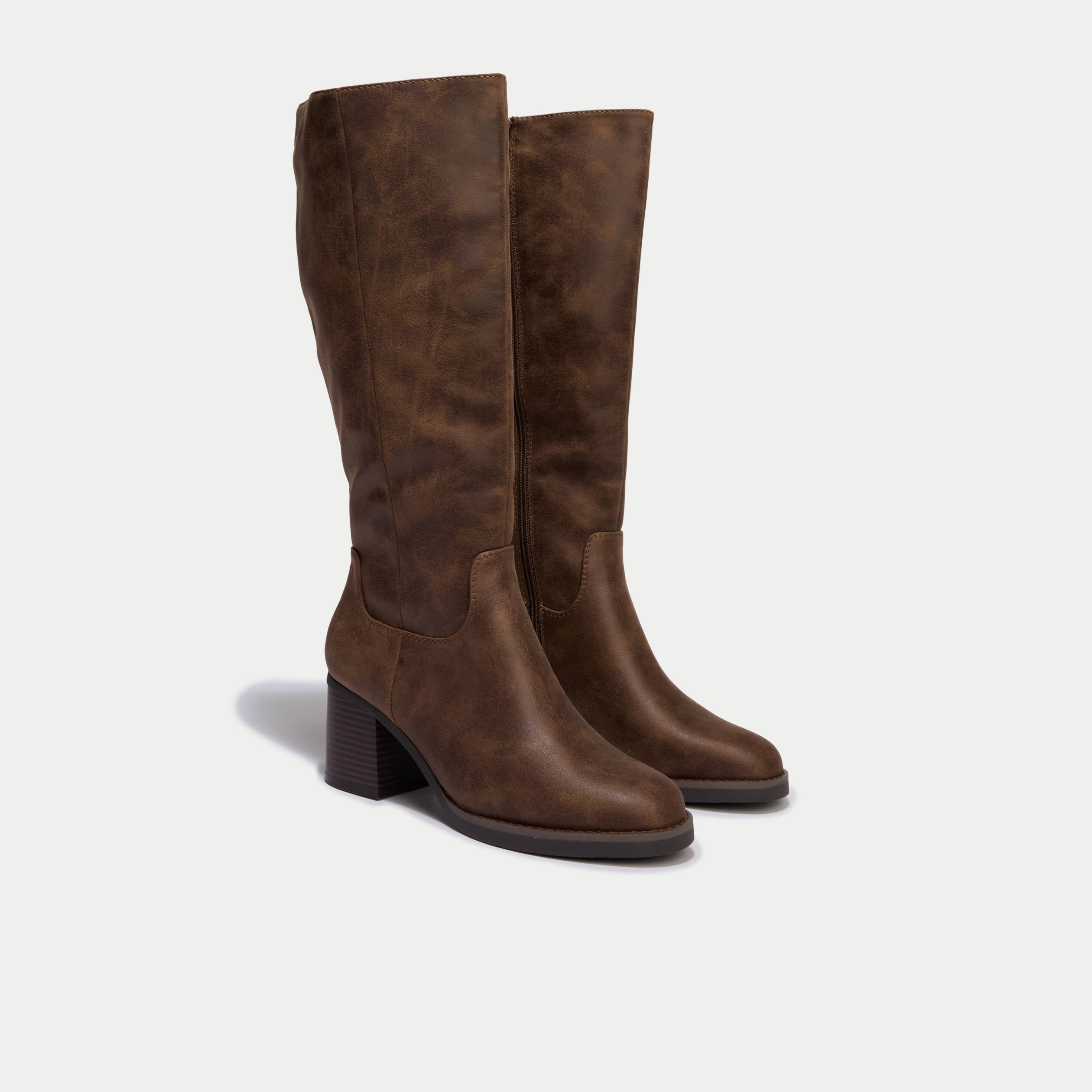 Bottes &agrave; talon marron femme