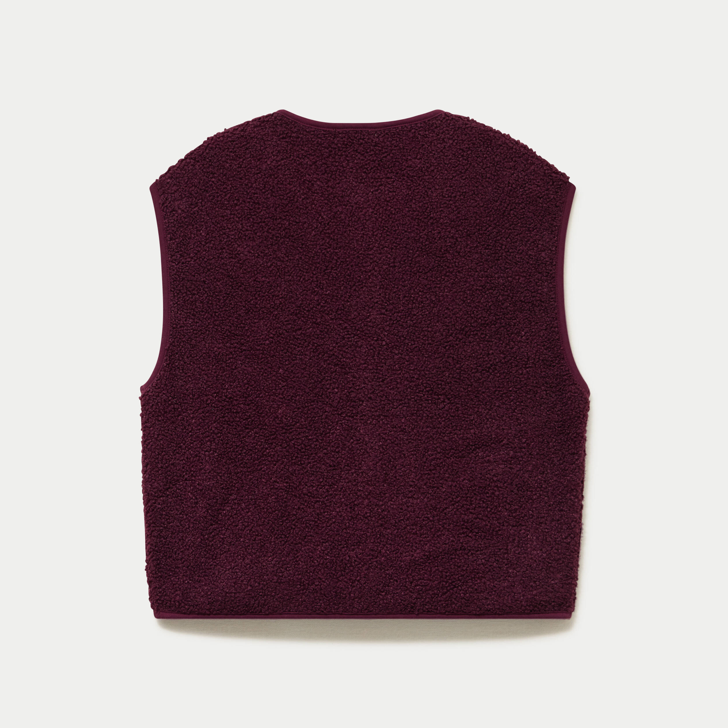 Veste sans manches fausse fourrure prune femme