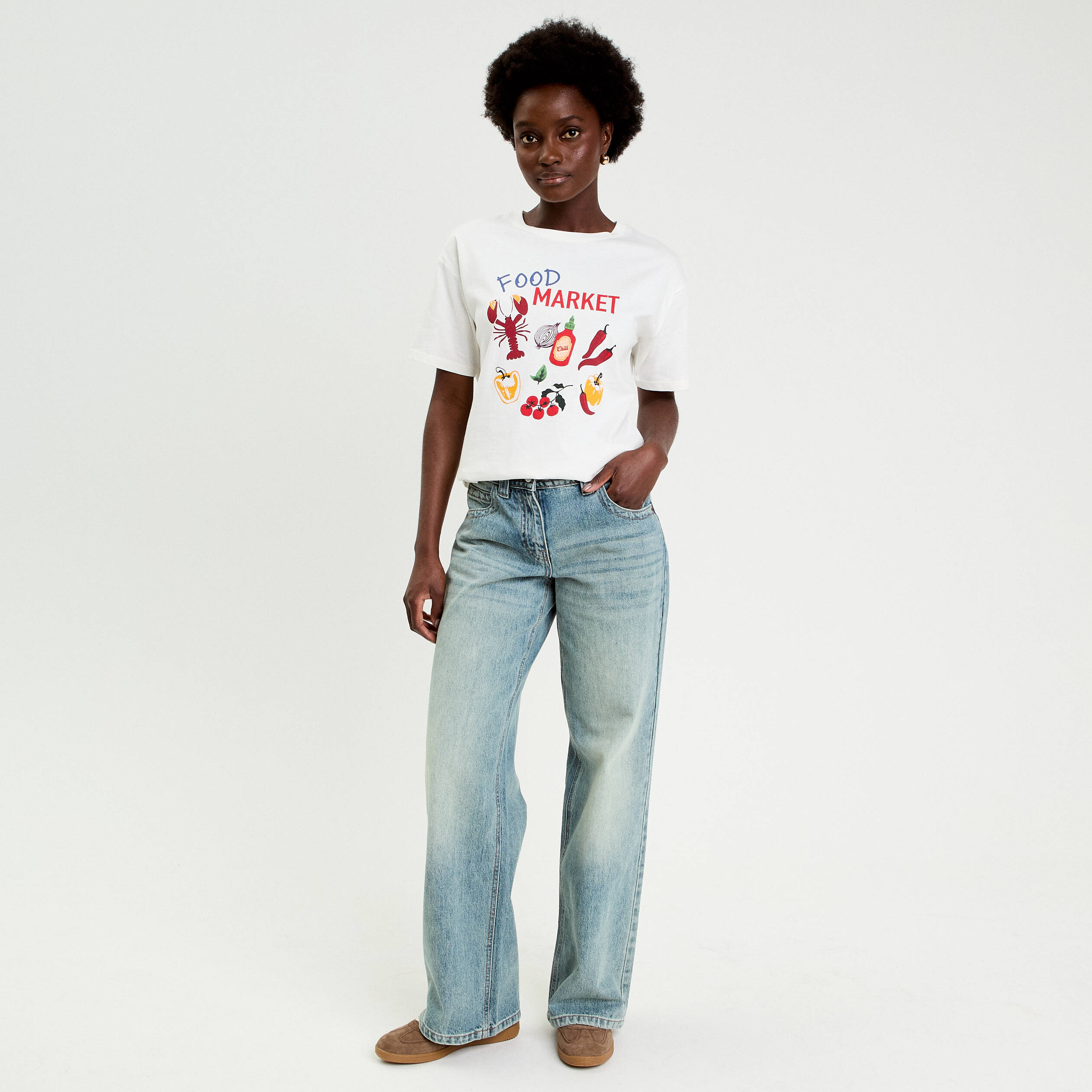 T-shirt manches courtes blanc femme