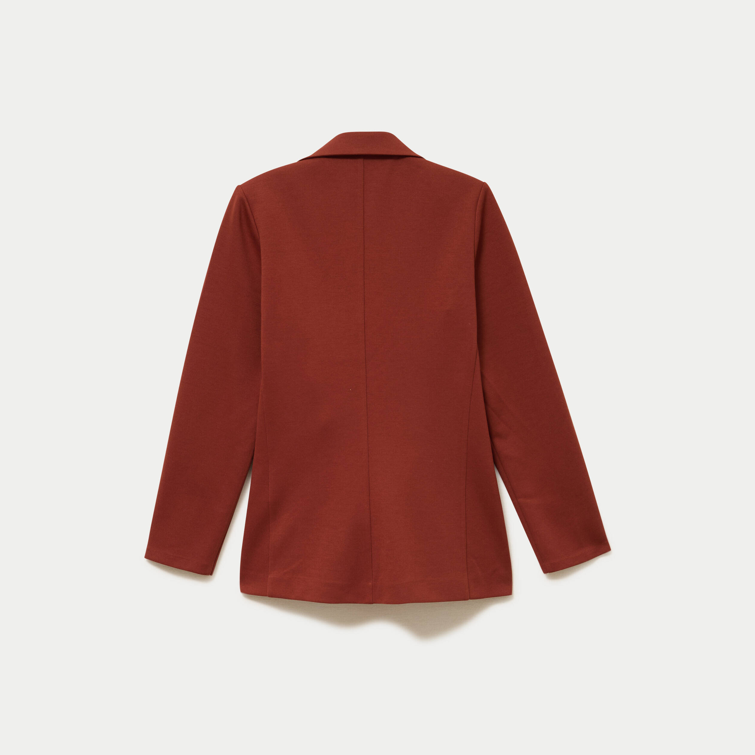Veste blazer cintr&eacute;e marron cognac femme