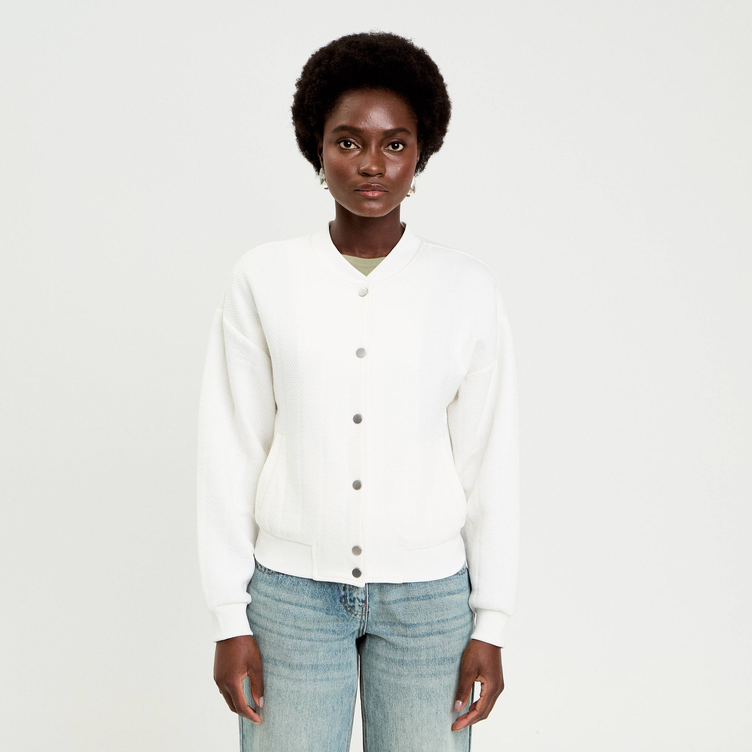 Veste manches longues ecru femme