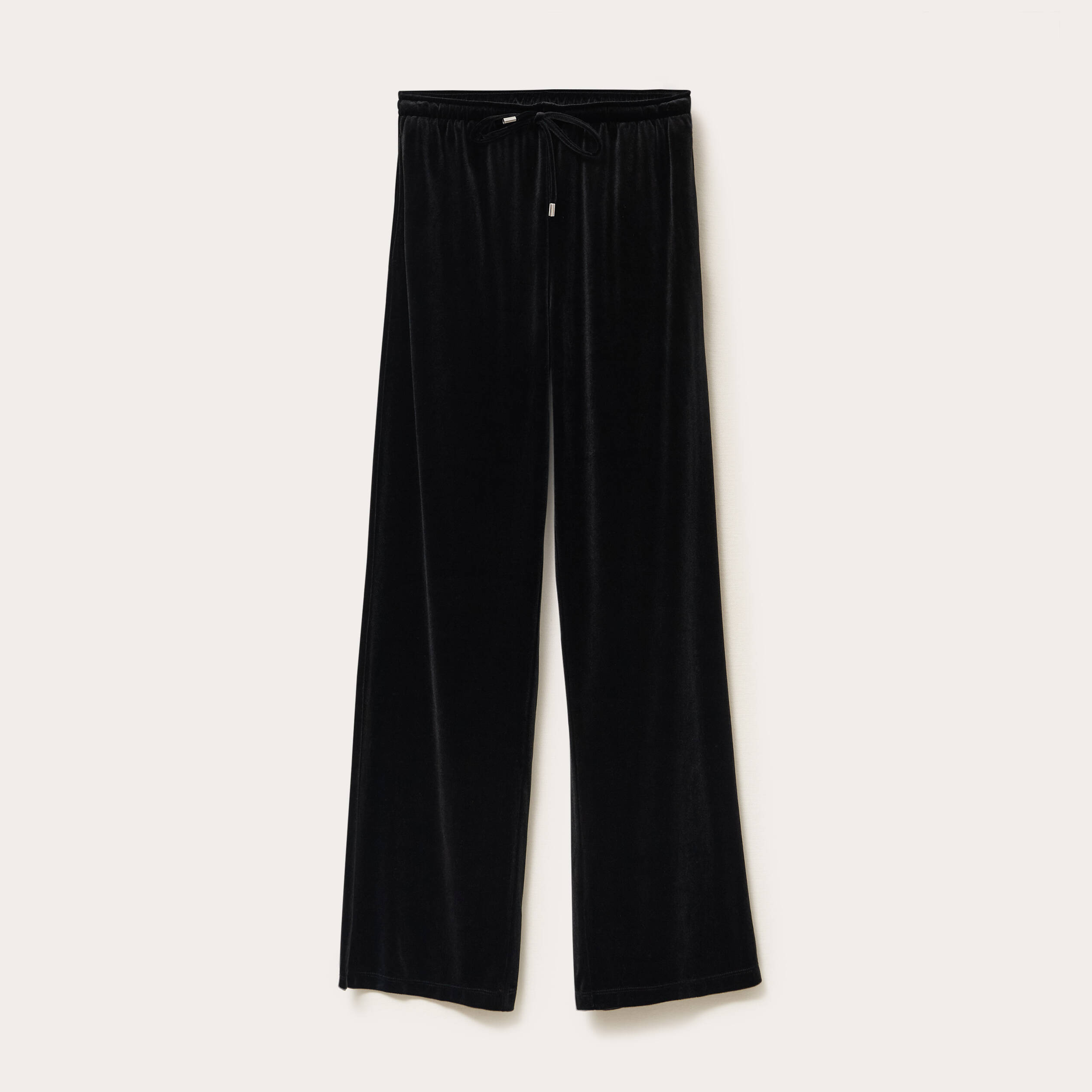 Pantalon large en velours noir femme