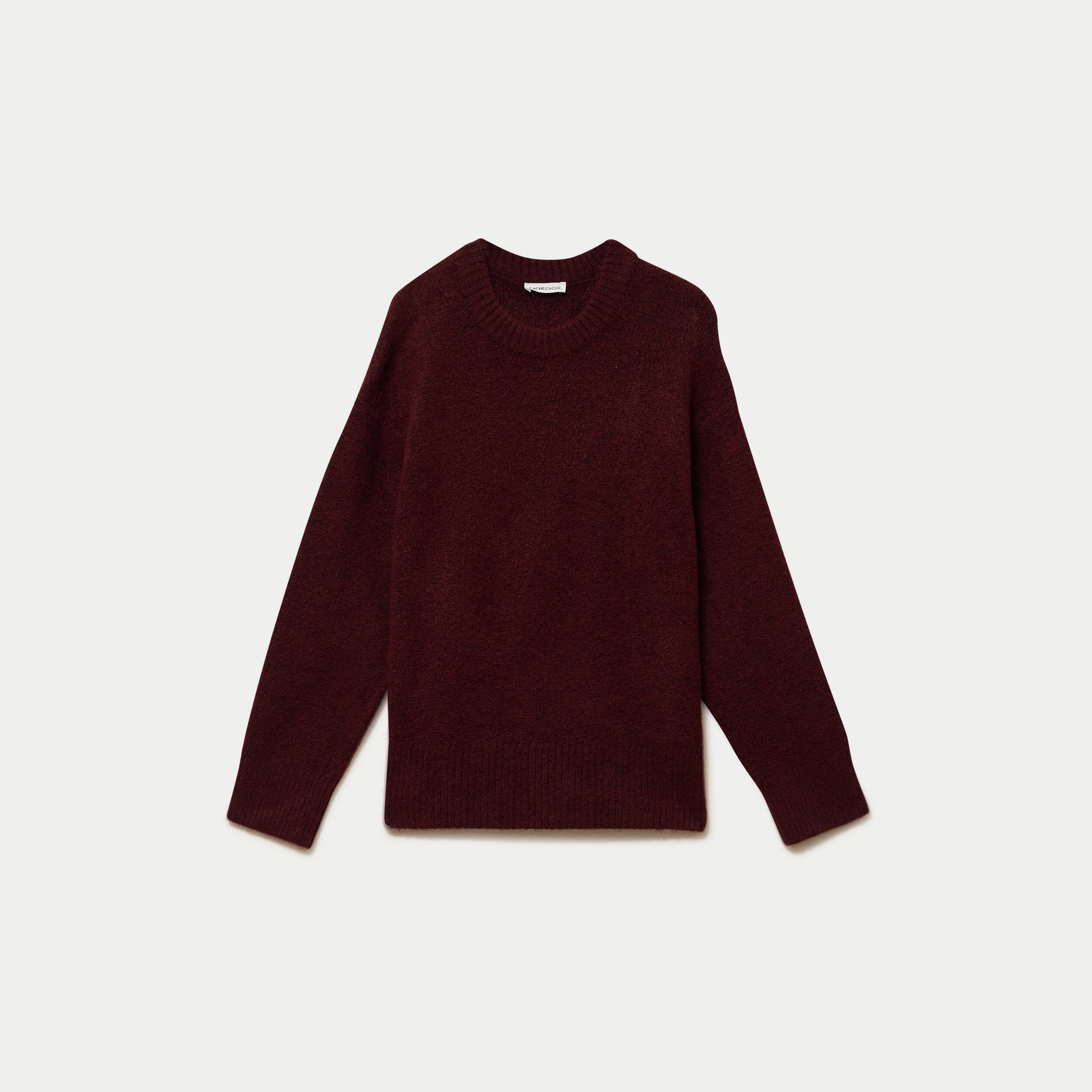 Pull manches longues bordeaux femme