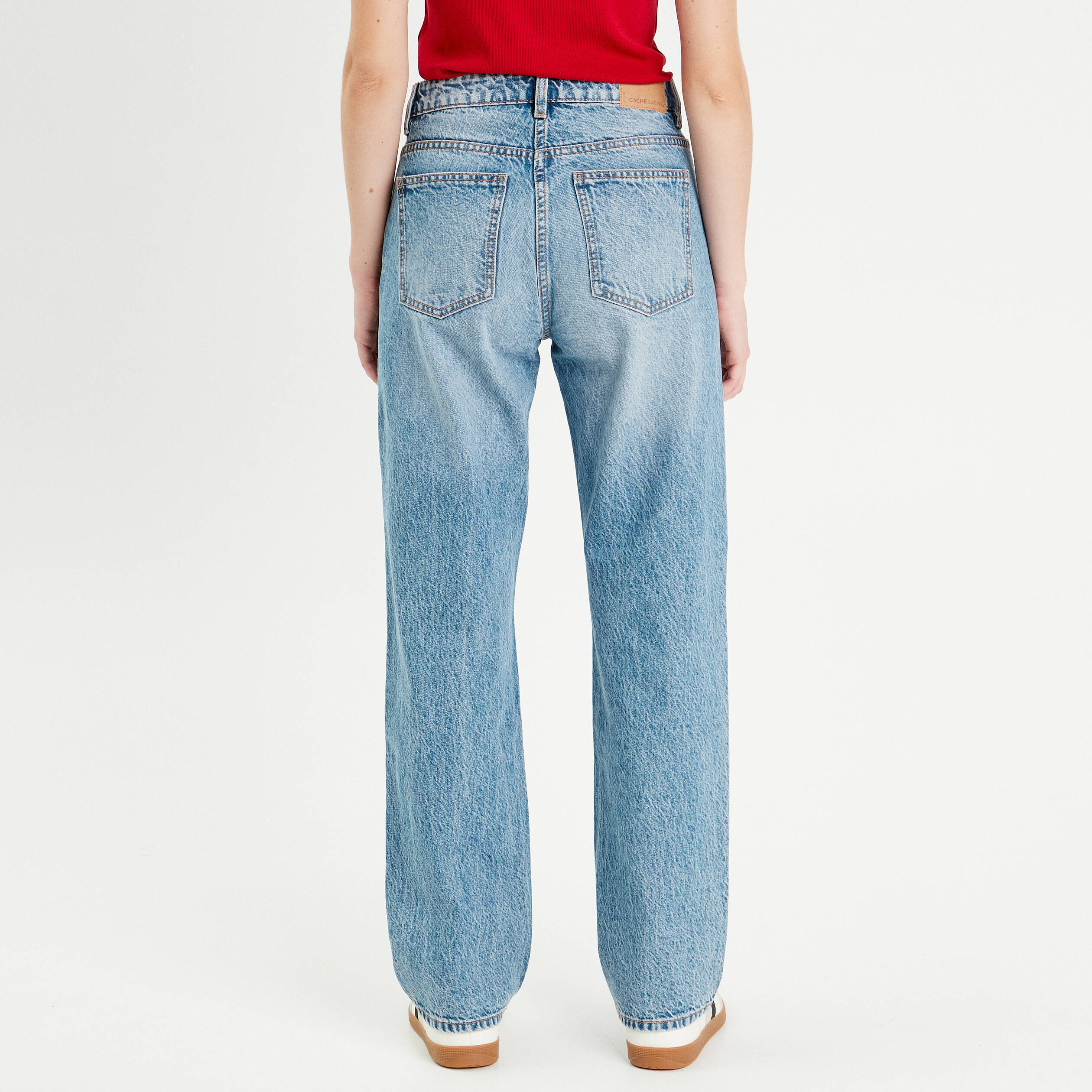 Jeans droit 5 poches denim double stone femme