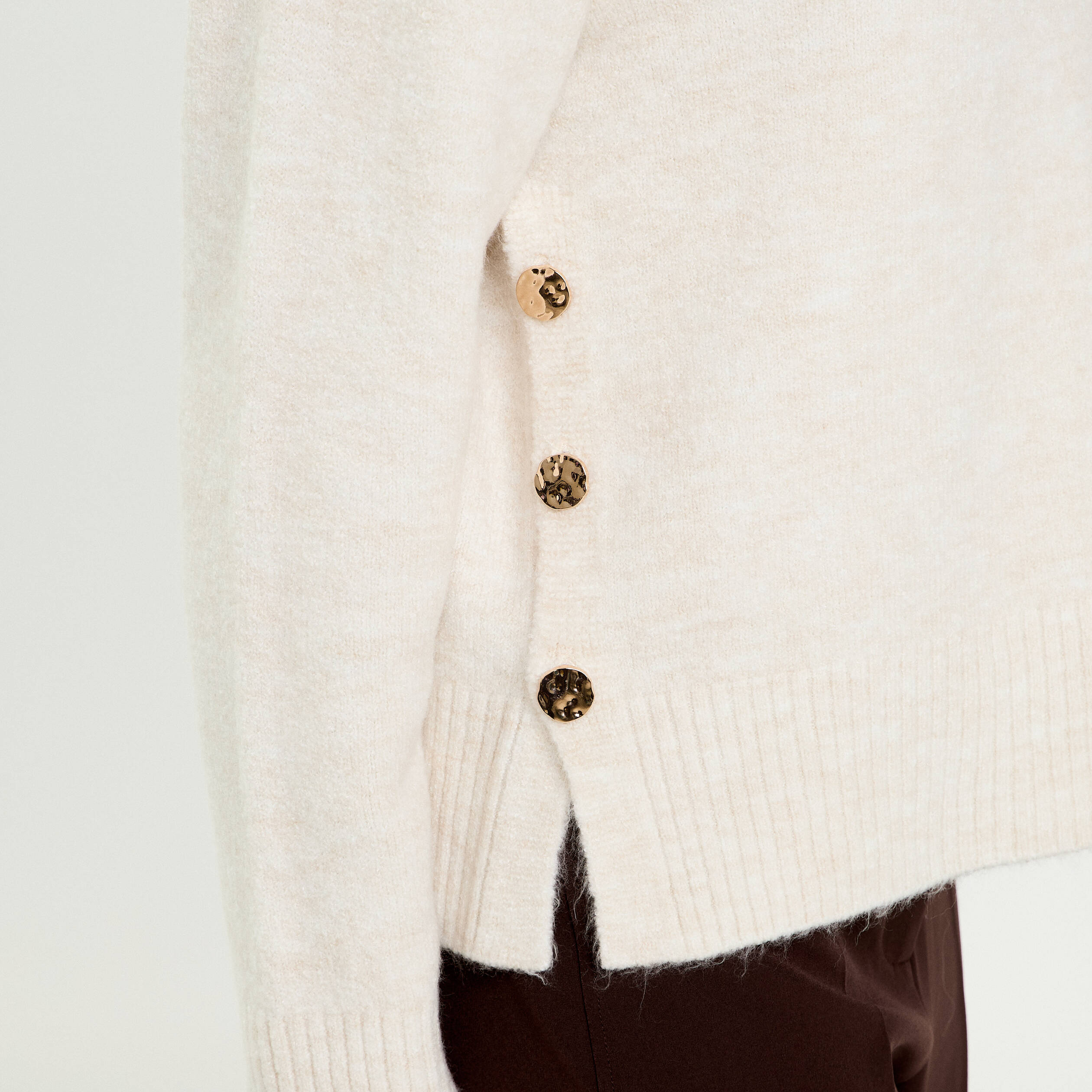 Pull manches longues ecru femme