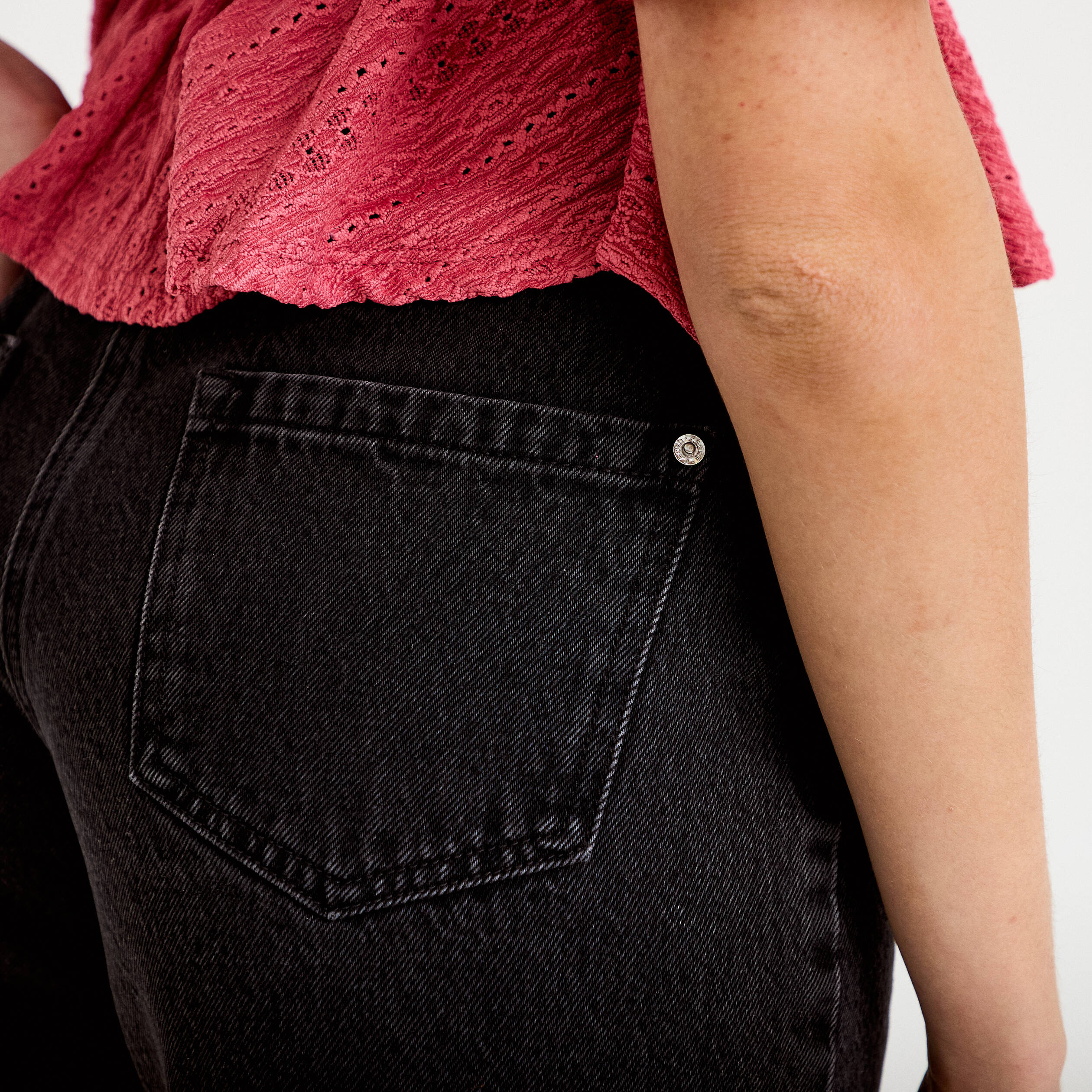 Short en jean 5 poches denim noir femme