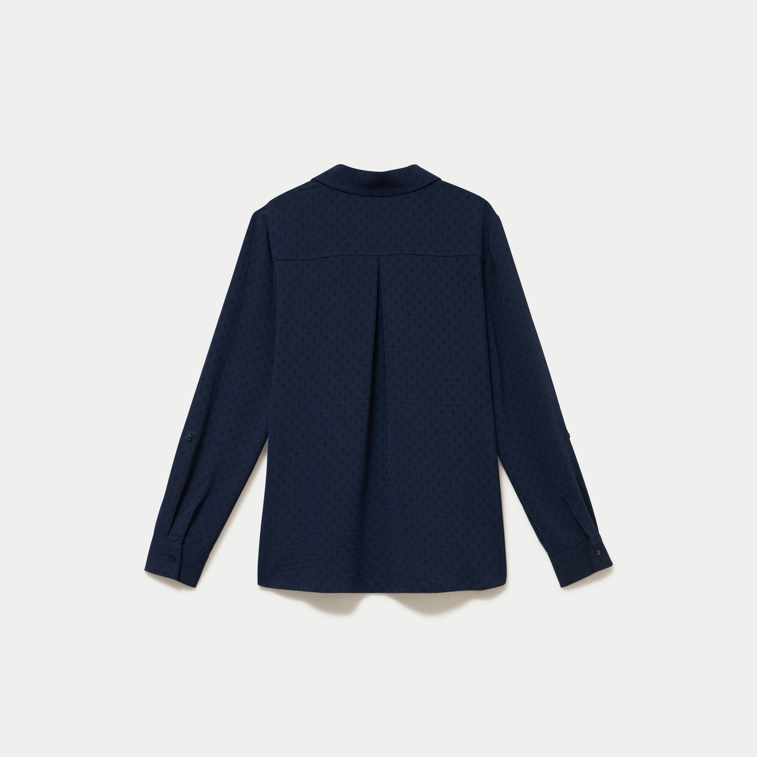 Blouse droite manches longues bleu marine femme