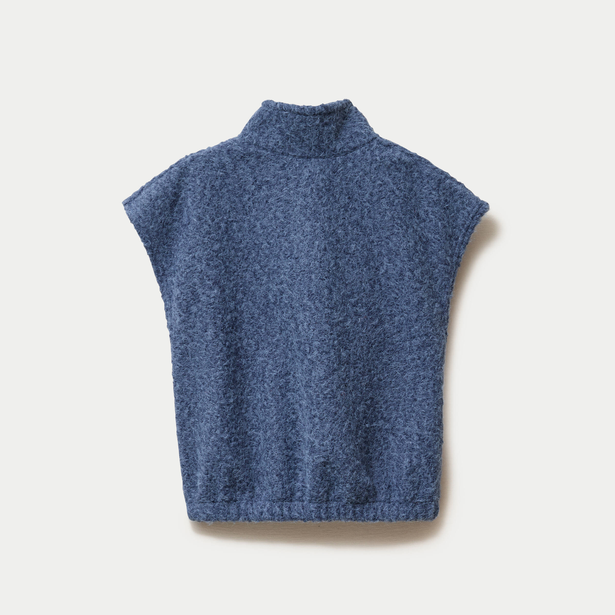 Veste sans manches col montant bleu marine femme