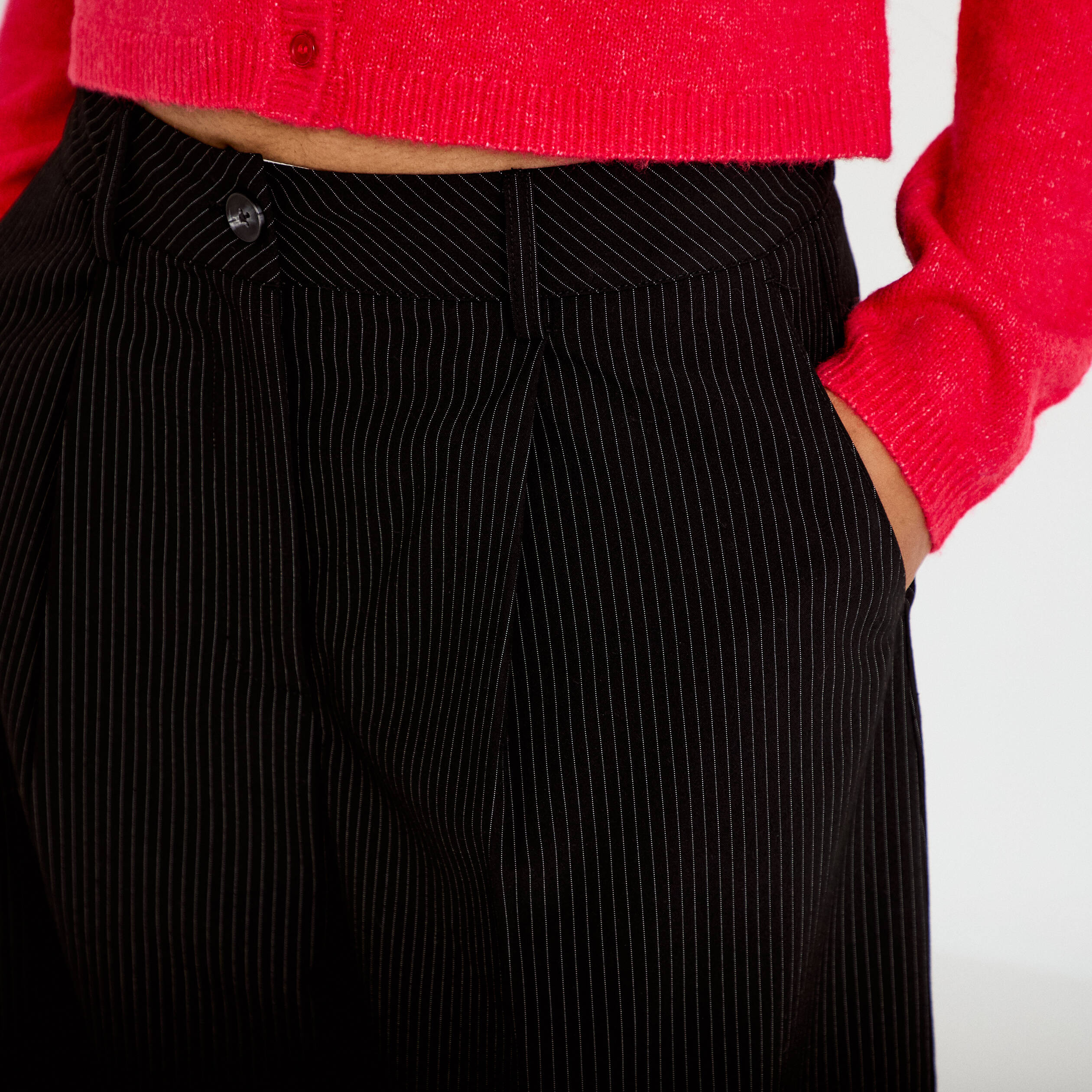 Pantalon bootcut taille standard noir femme
