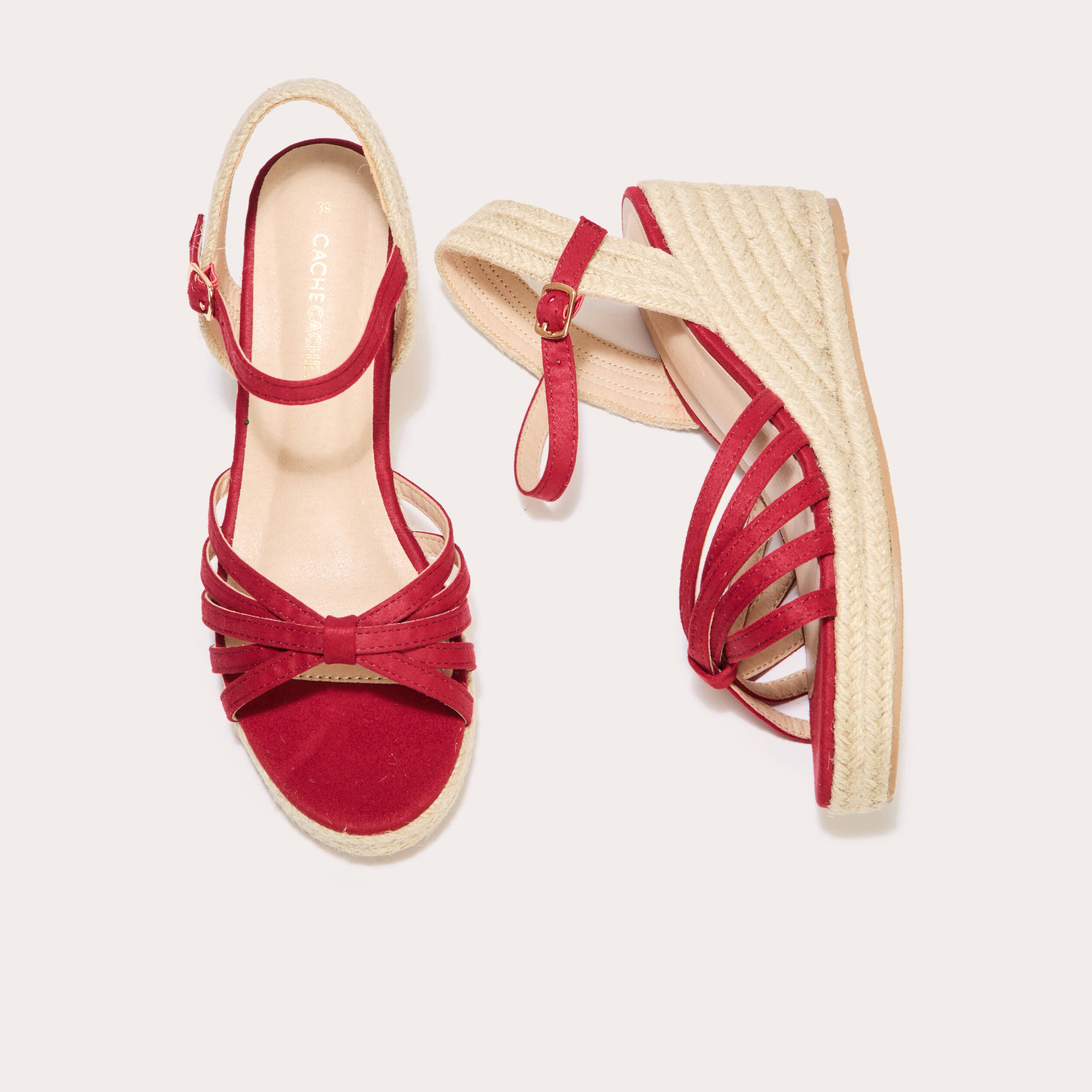 Sandales Compensées Schuh Rose Effet Bois - Taille UK 7 (pointure 40) - Occasion Bon état
