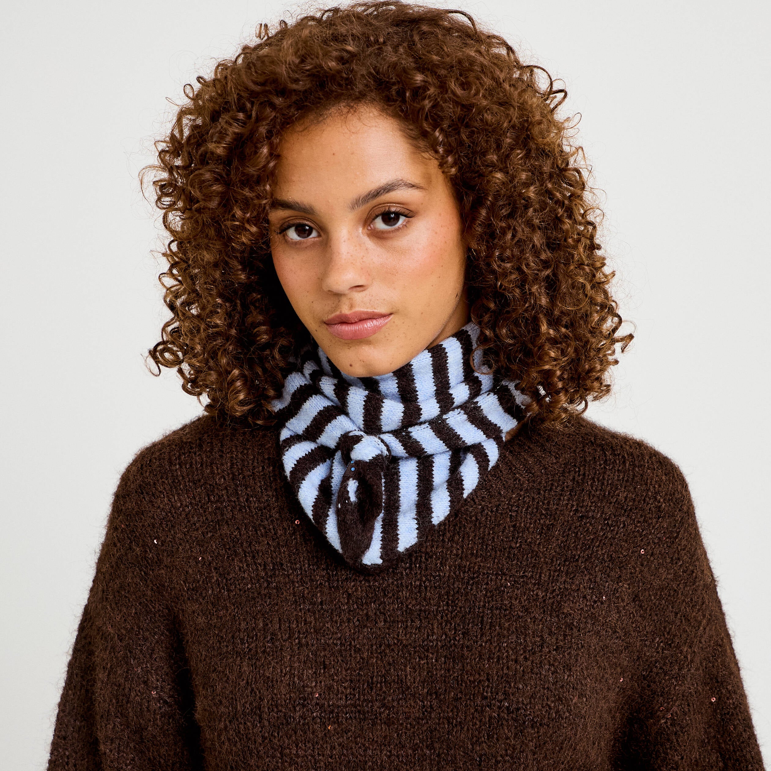 Foulard fluide bleu ciel femme