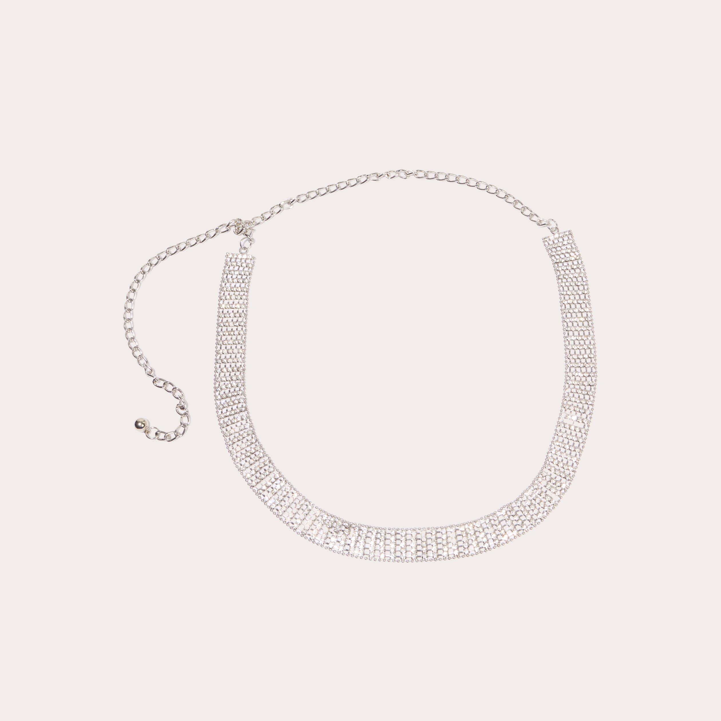 Ceinture &agrave; strass gris argent femme