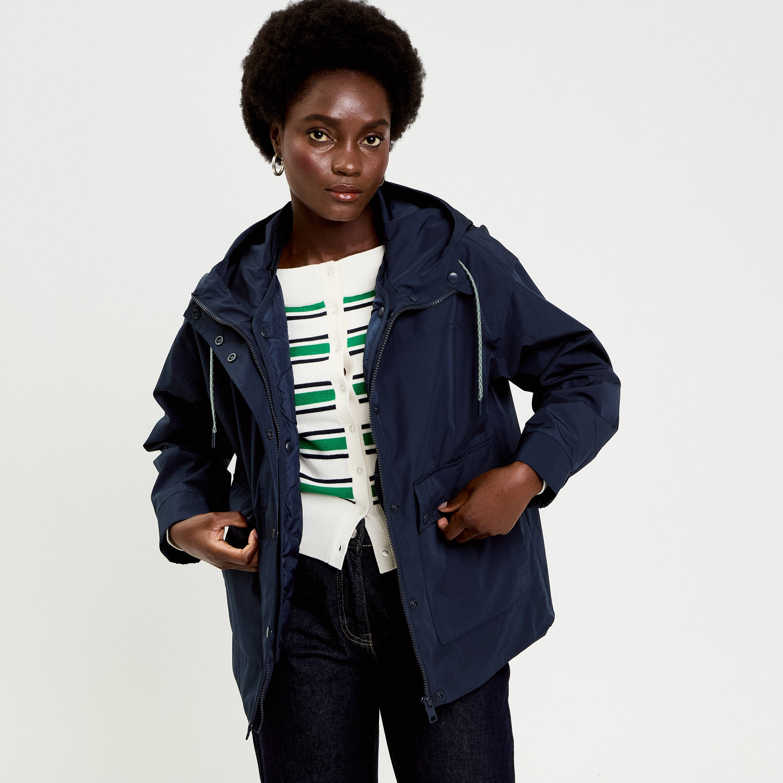 Parka 3-en-1 bleu marine femme