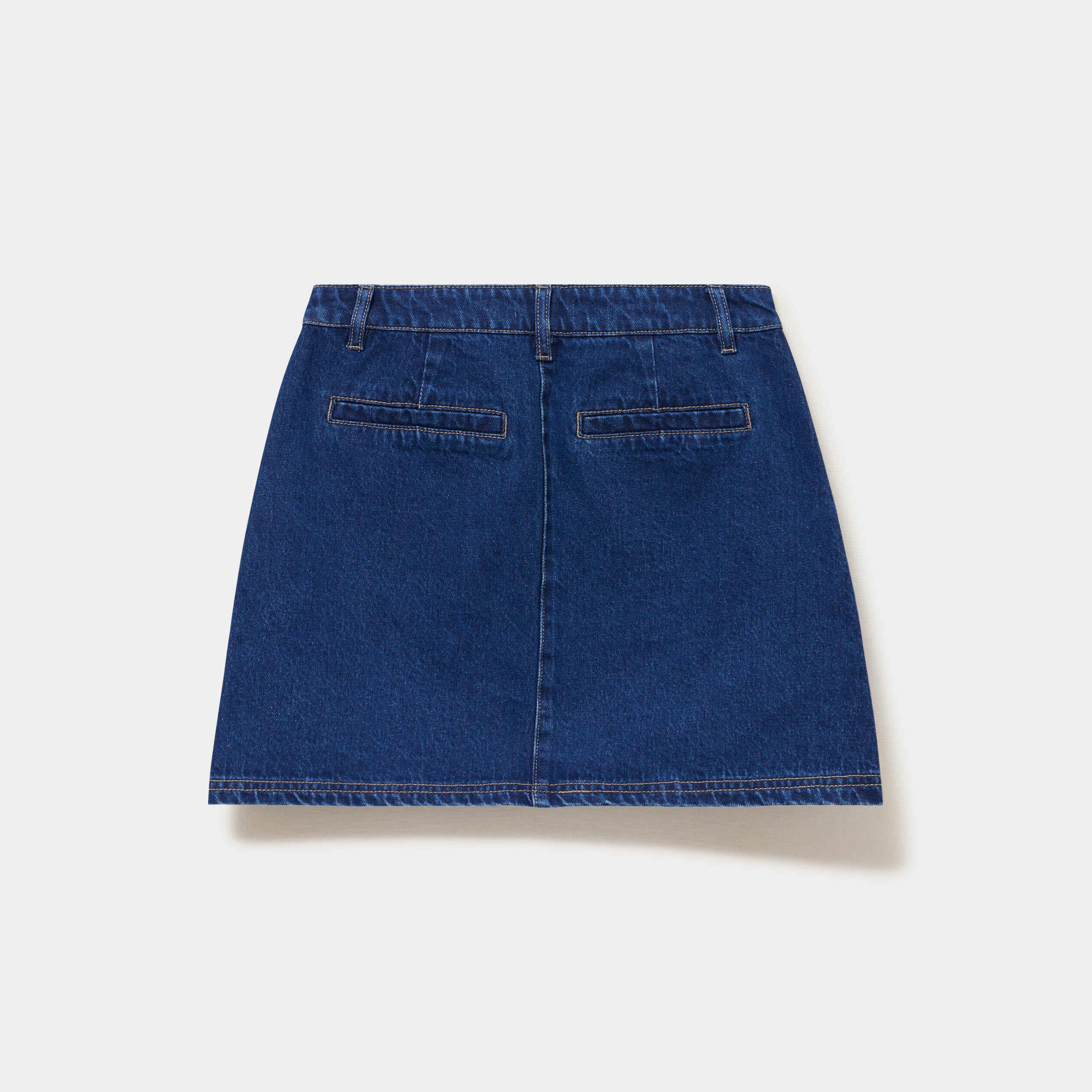 Jupe droite courte en jean denim double stone femme