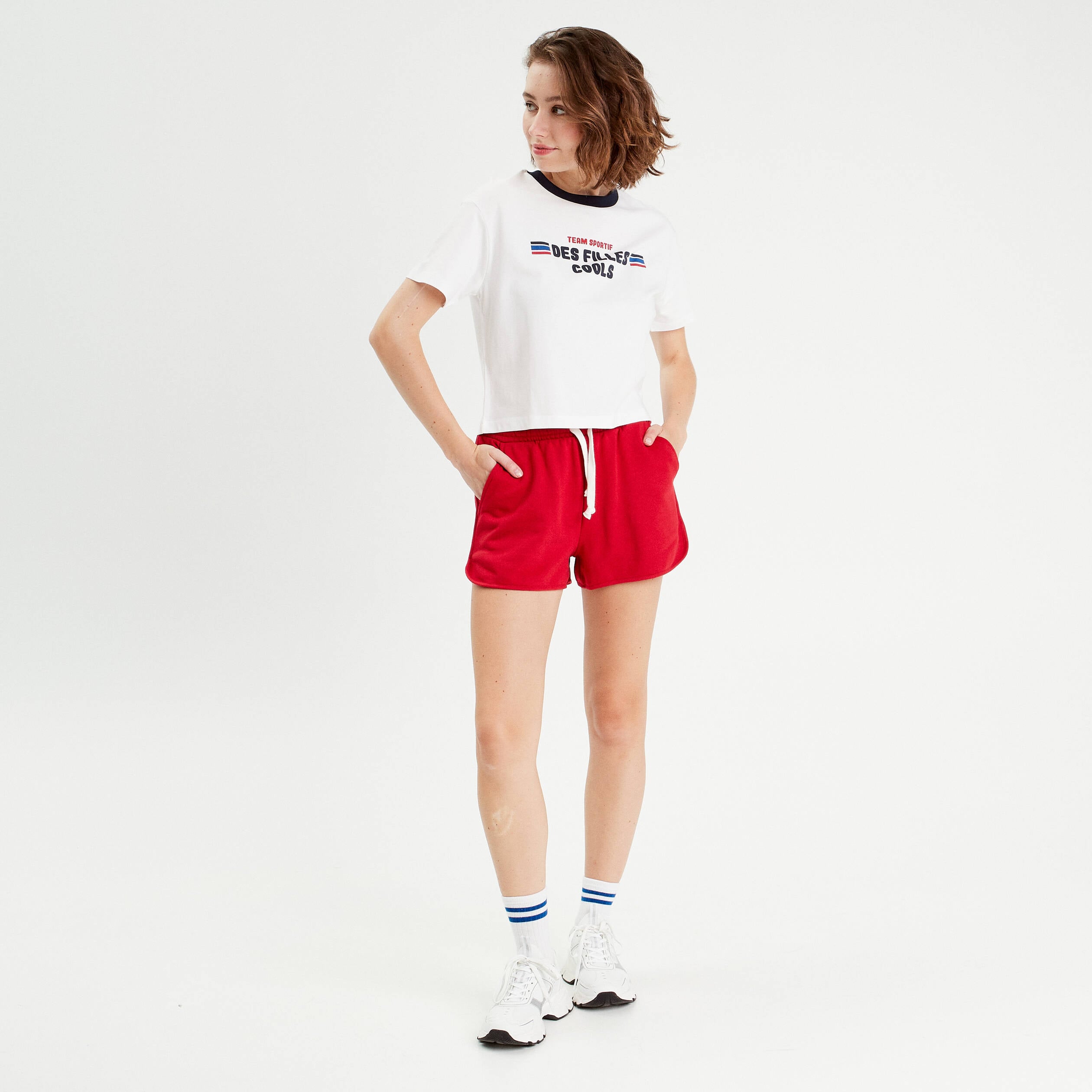 T-shirt manches courtes blanc femme