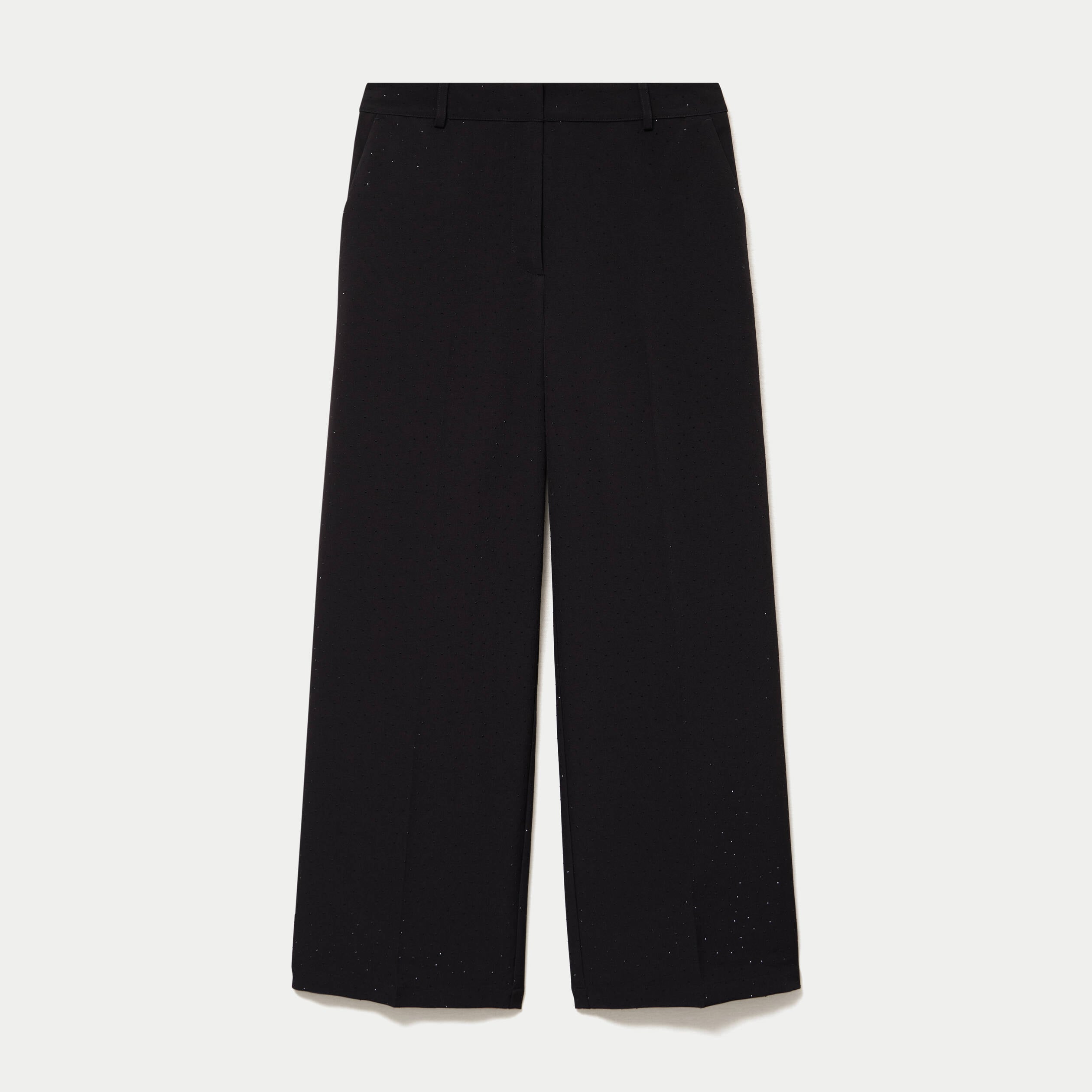 Pantalon bootcut &agrave; strass noir femme