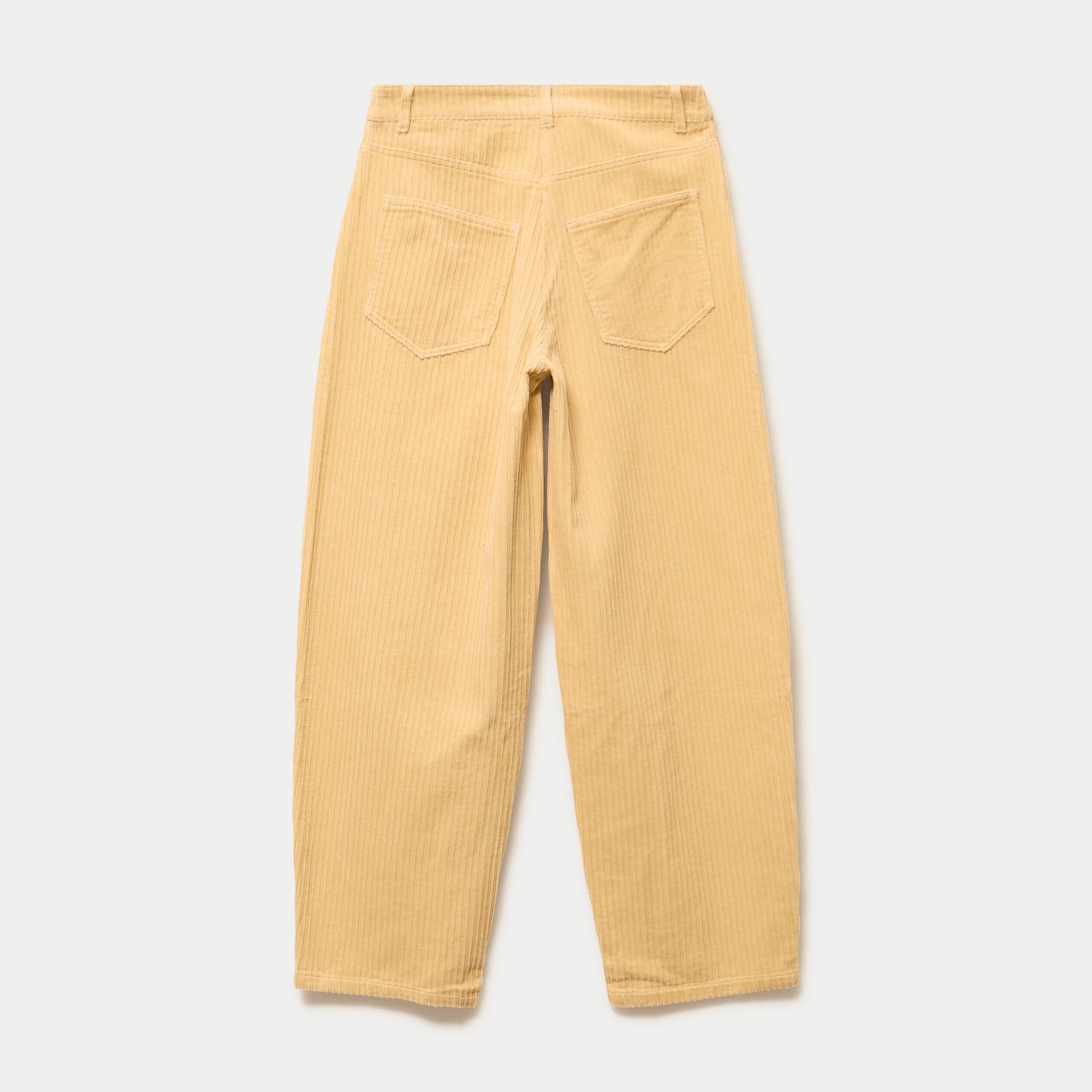 Pantalon large en velours jaune femme