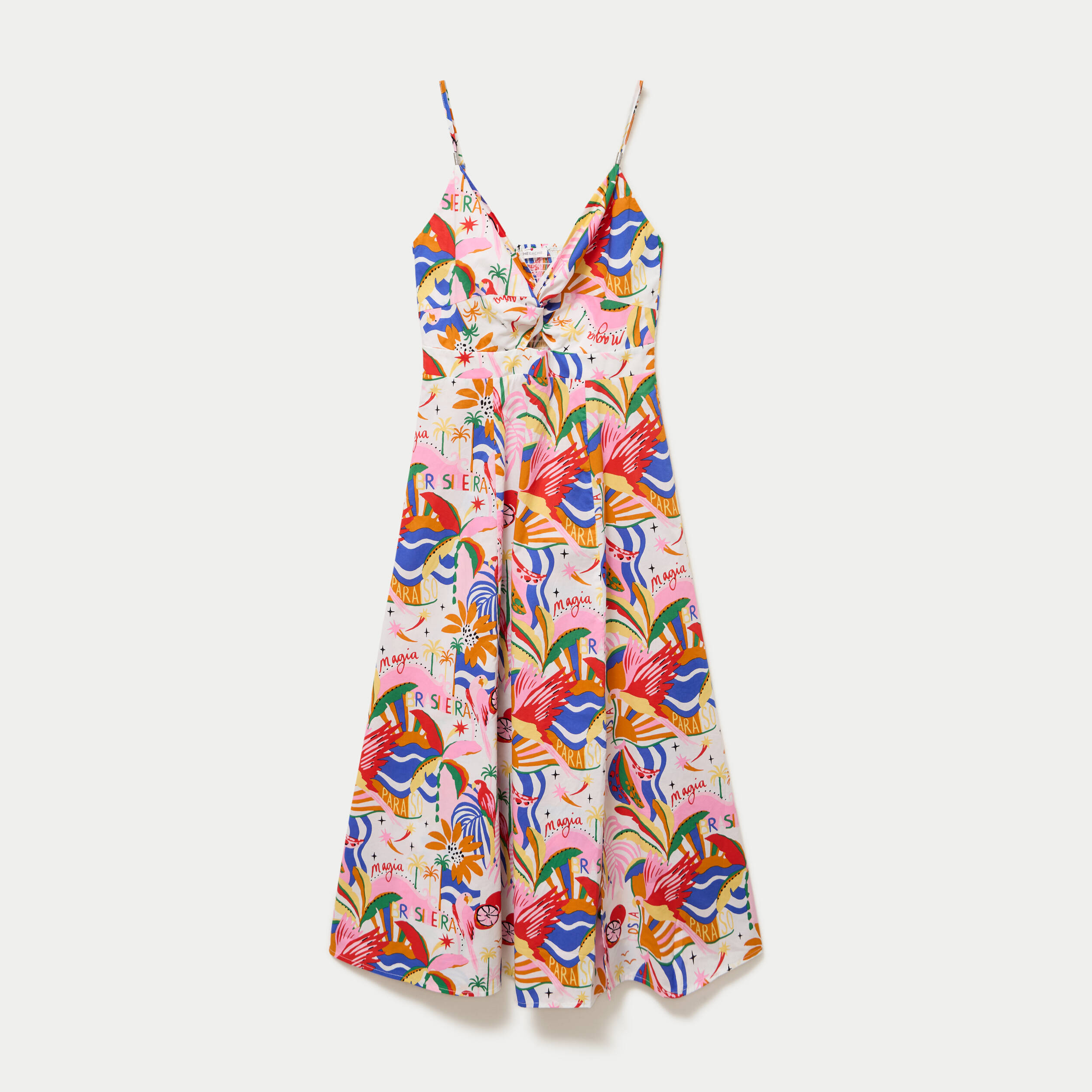 Robe longue &eacute;vas&eacute;e col v bretelles blanc femme
