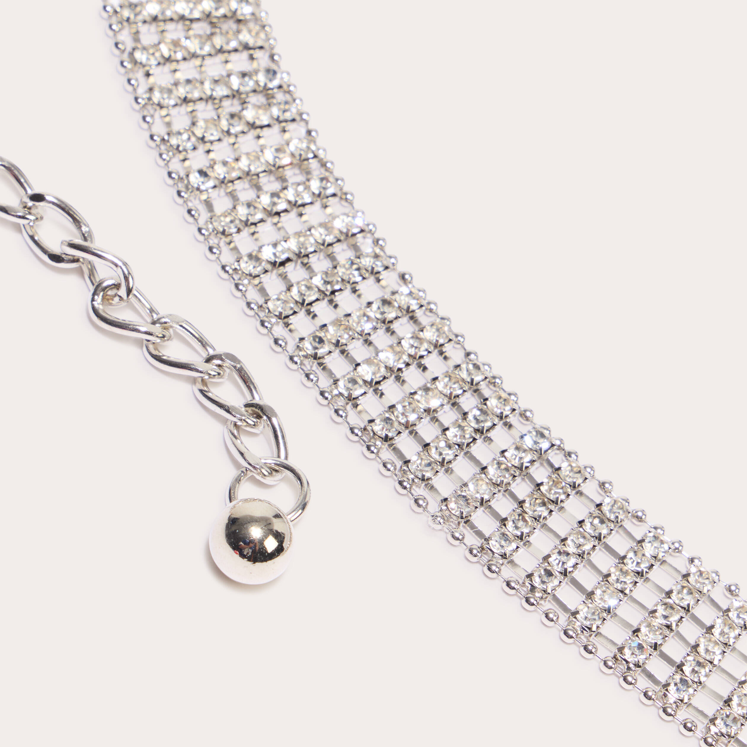 Ceinture &agrave; strass gris argent femme