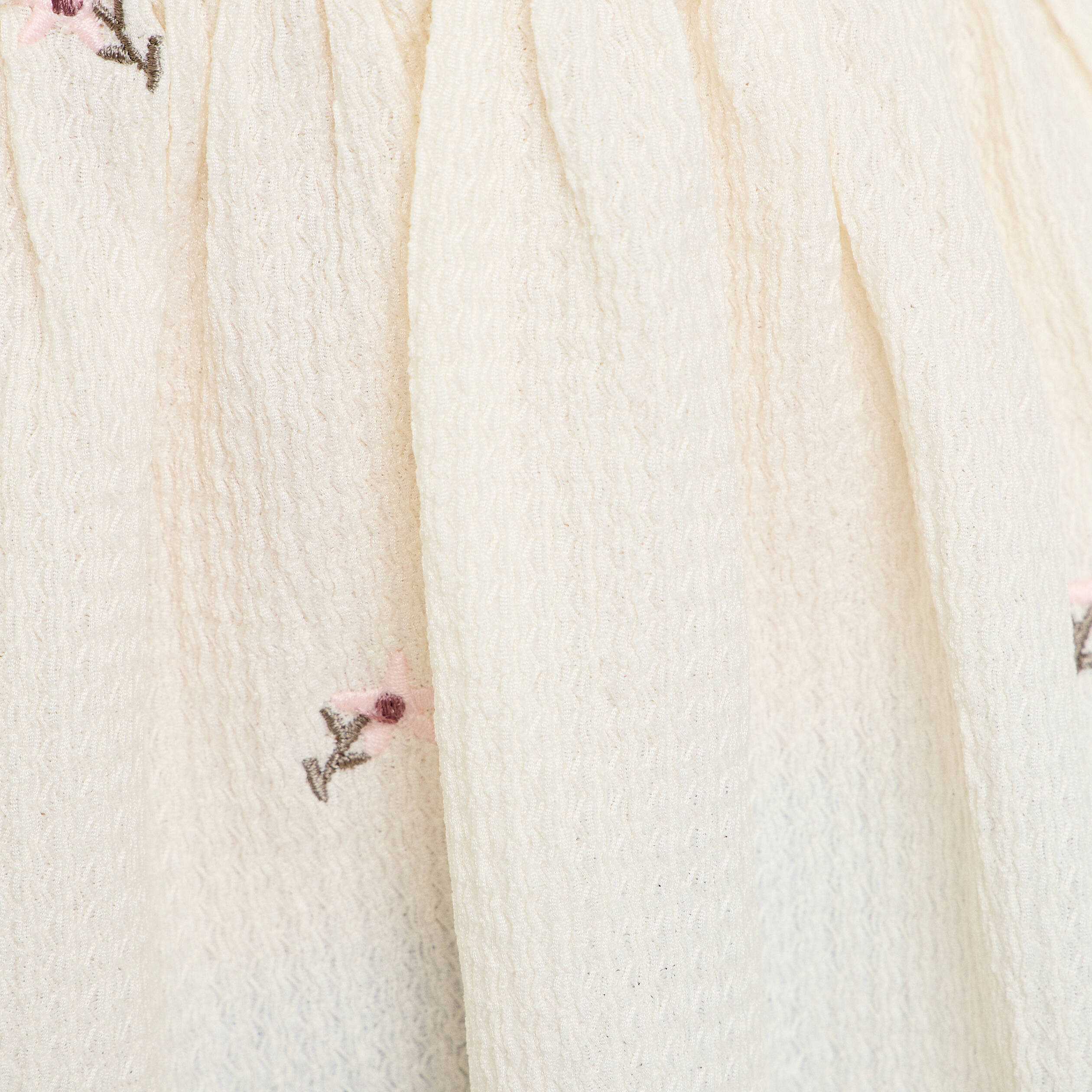 Blouse manches longues en cr&ecirc;pe blanc femme