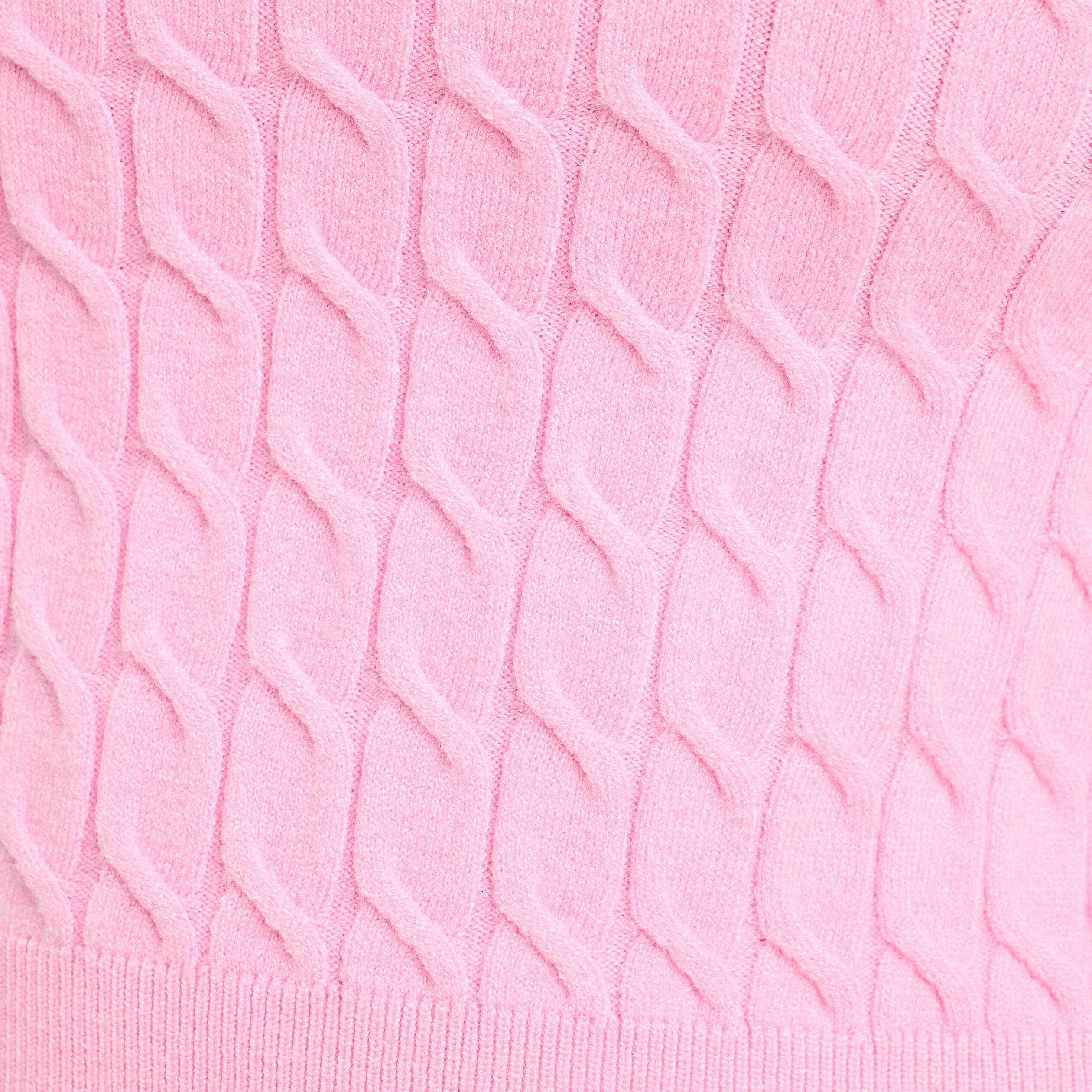 Pull torsades rose femme